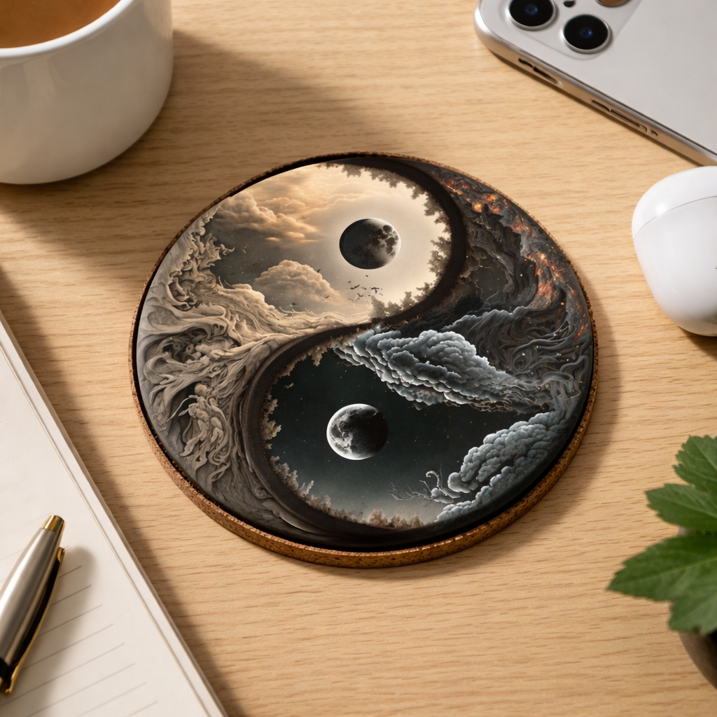YIN - YANG wooden coaster