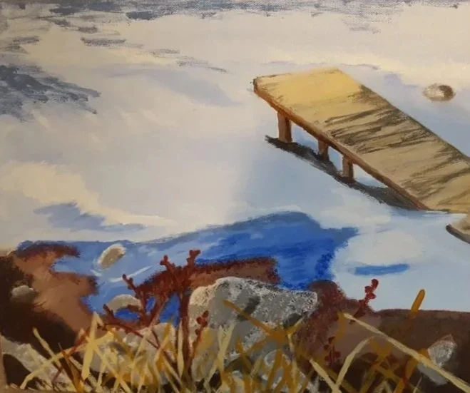 "sliten brygge" Acryl (privat eie)