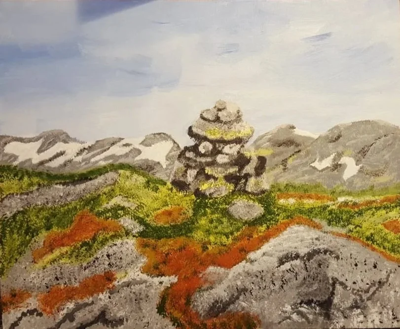 Varde ved Gjeiterygghytta. Akryl