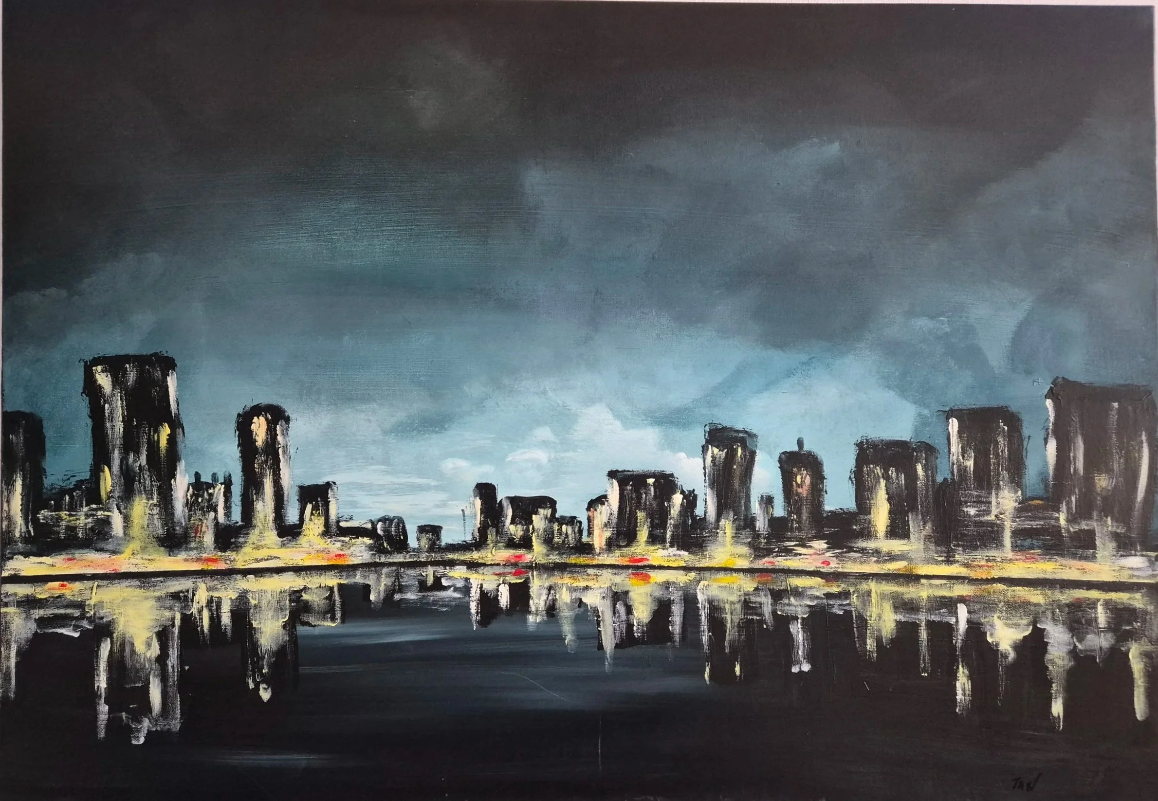 "The town" Acryl 100x70