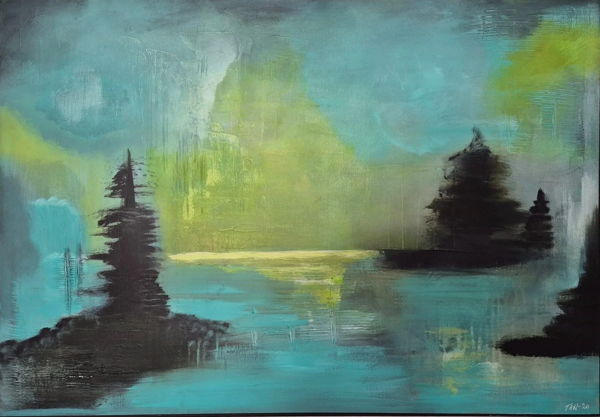 "Lyset i skogen" Acryl 100x70