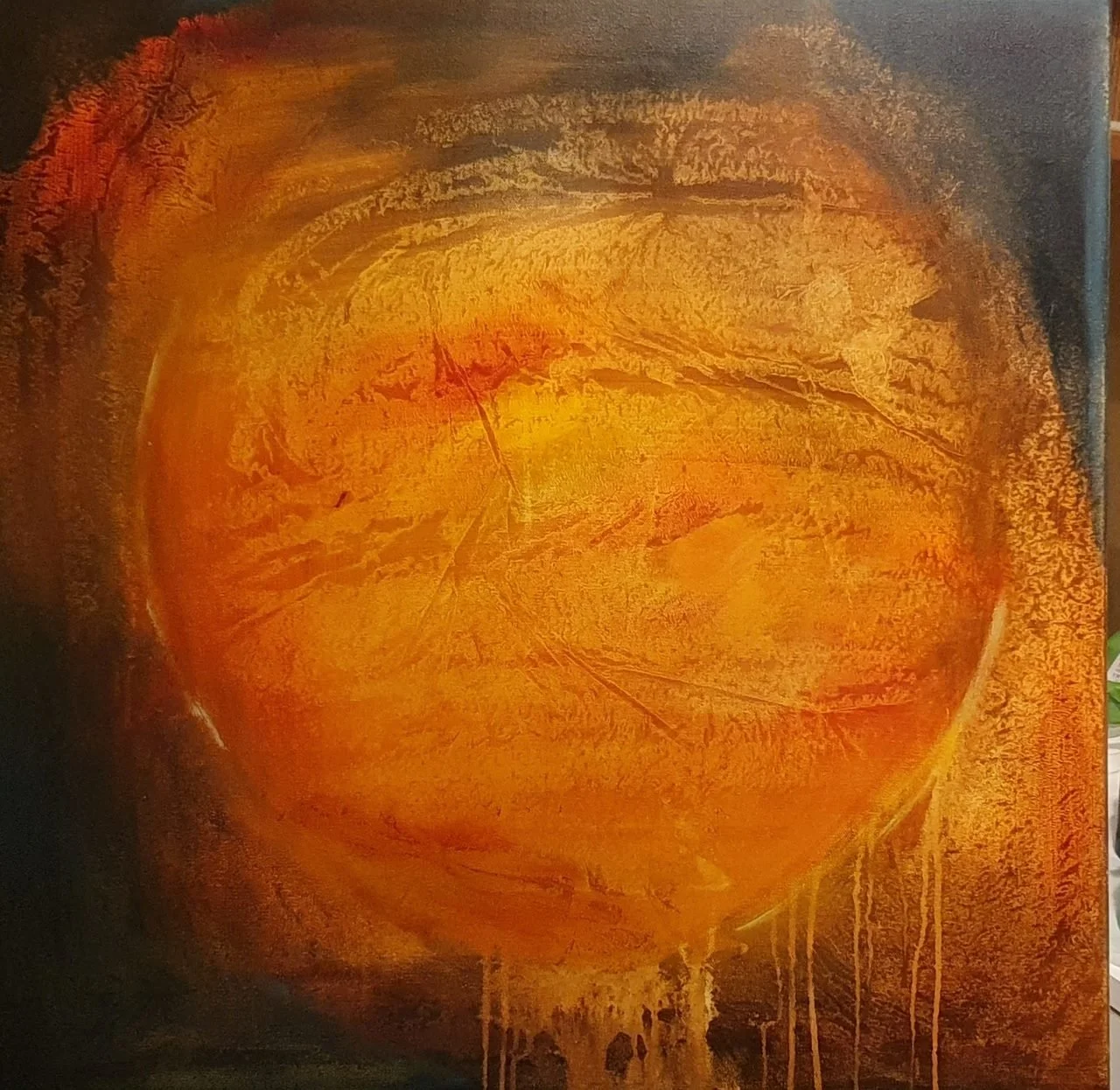 "Corona, verden i flammer" Acryl
