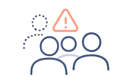 A digital illustration of various freelancer or remote worker icons with a warning triangle, including a clock, a calendar, a chat bubble, and a person at a computer.