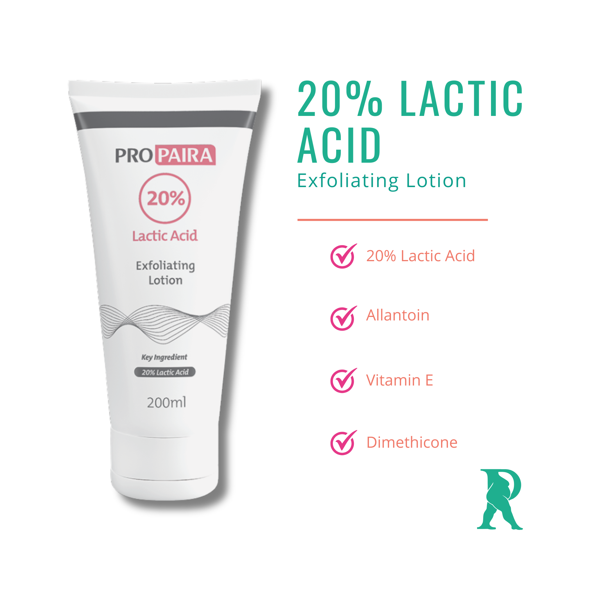 Lipoedema exfoliating lotion with lactic acid improving skin texture and hydration