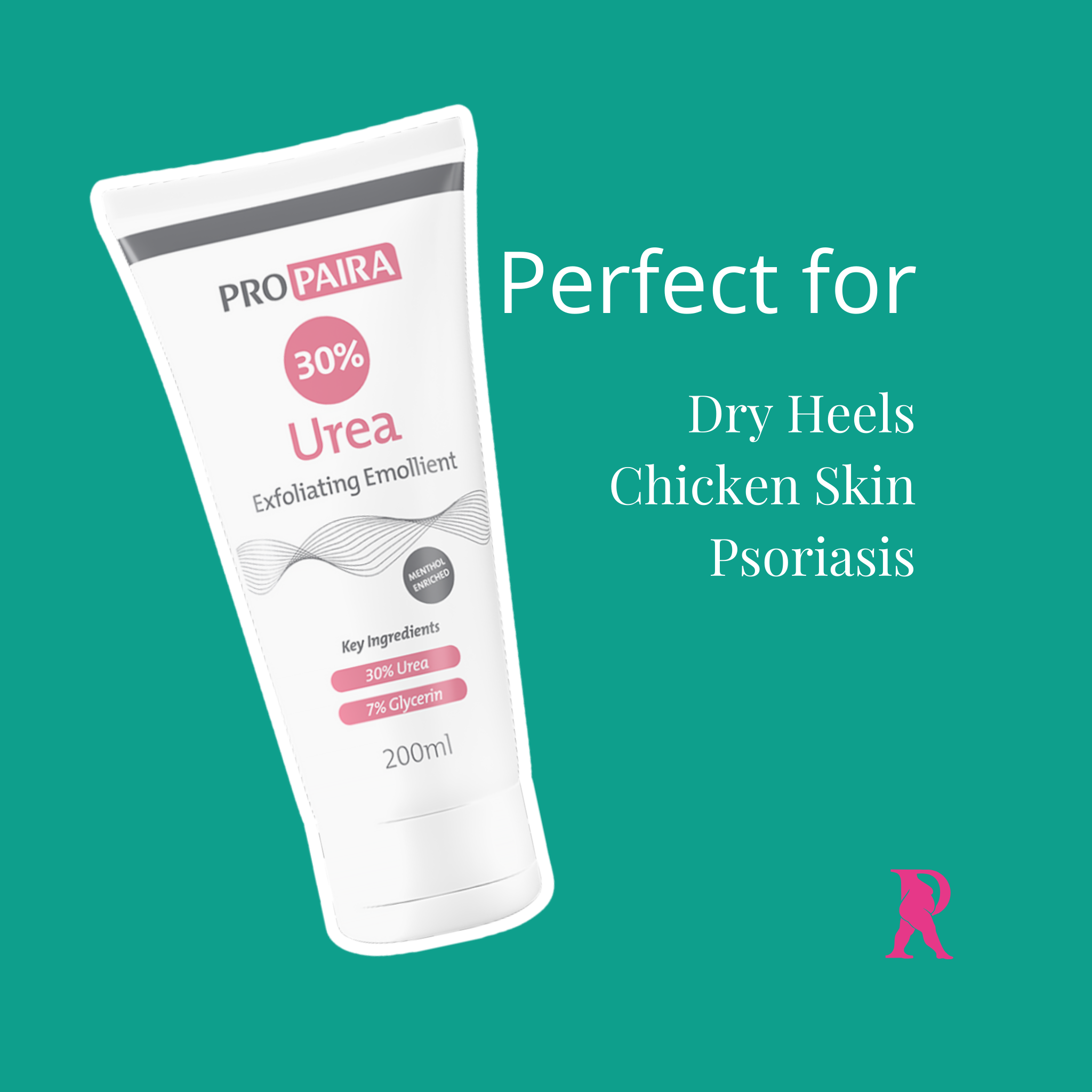 Urea emollient for lipoedema supporting dry heels, chicken skin, and skin hydration