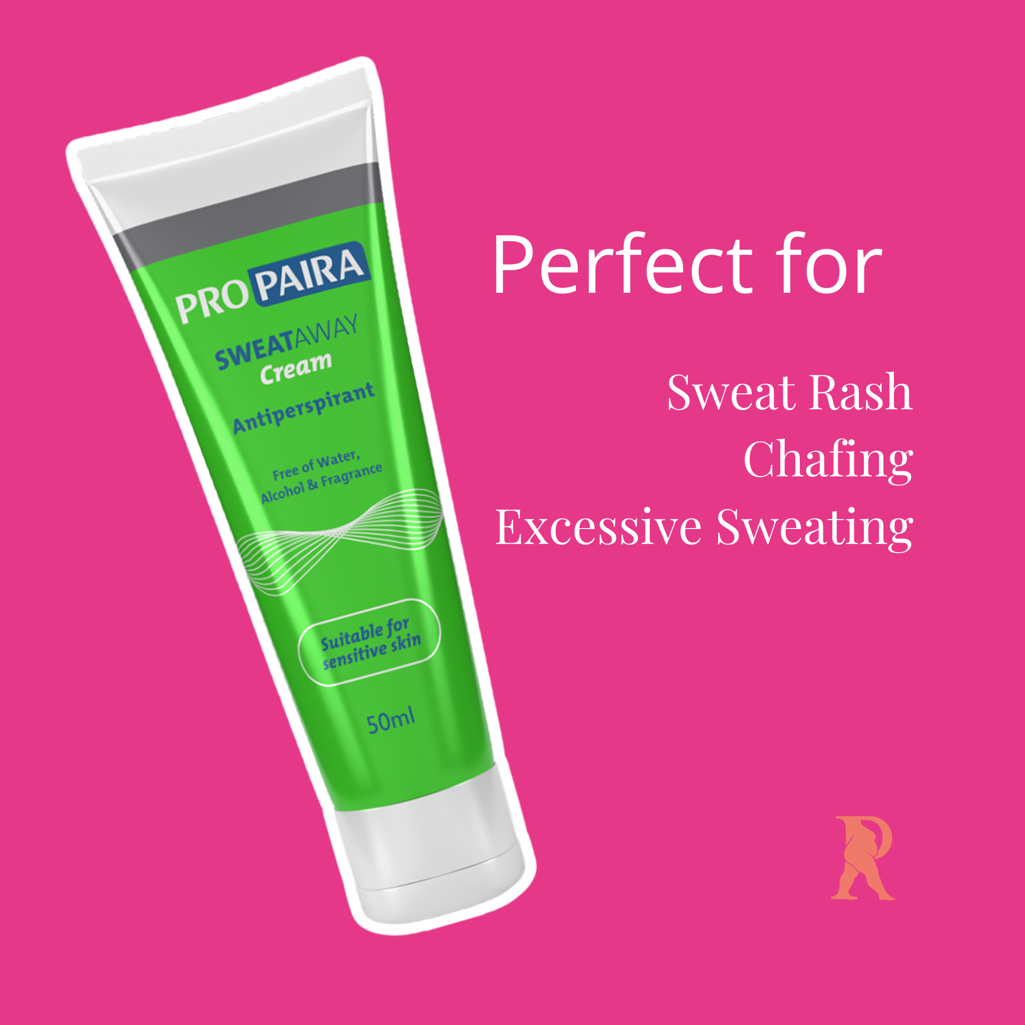 Antiperspirant cream for lipoedema supporting sweat rash, chafing, and moisture control