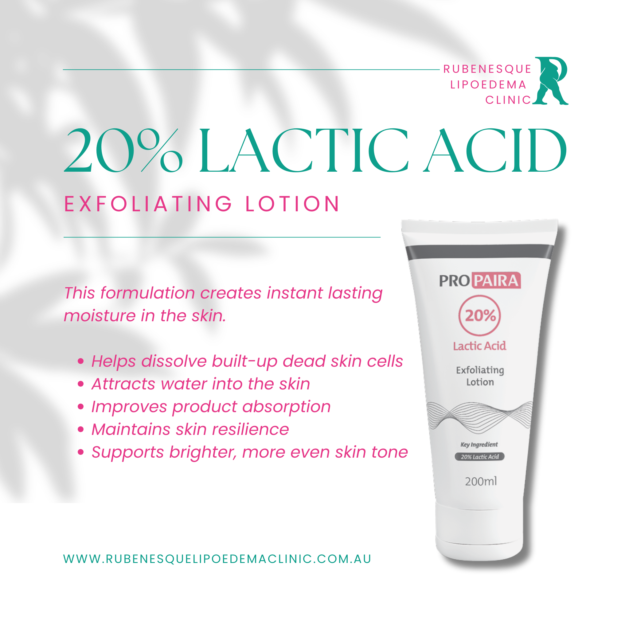 20% Lactic Acid Exfoliating Lotion 200 ml