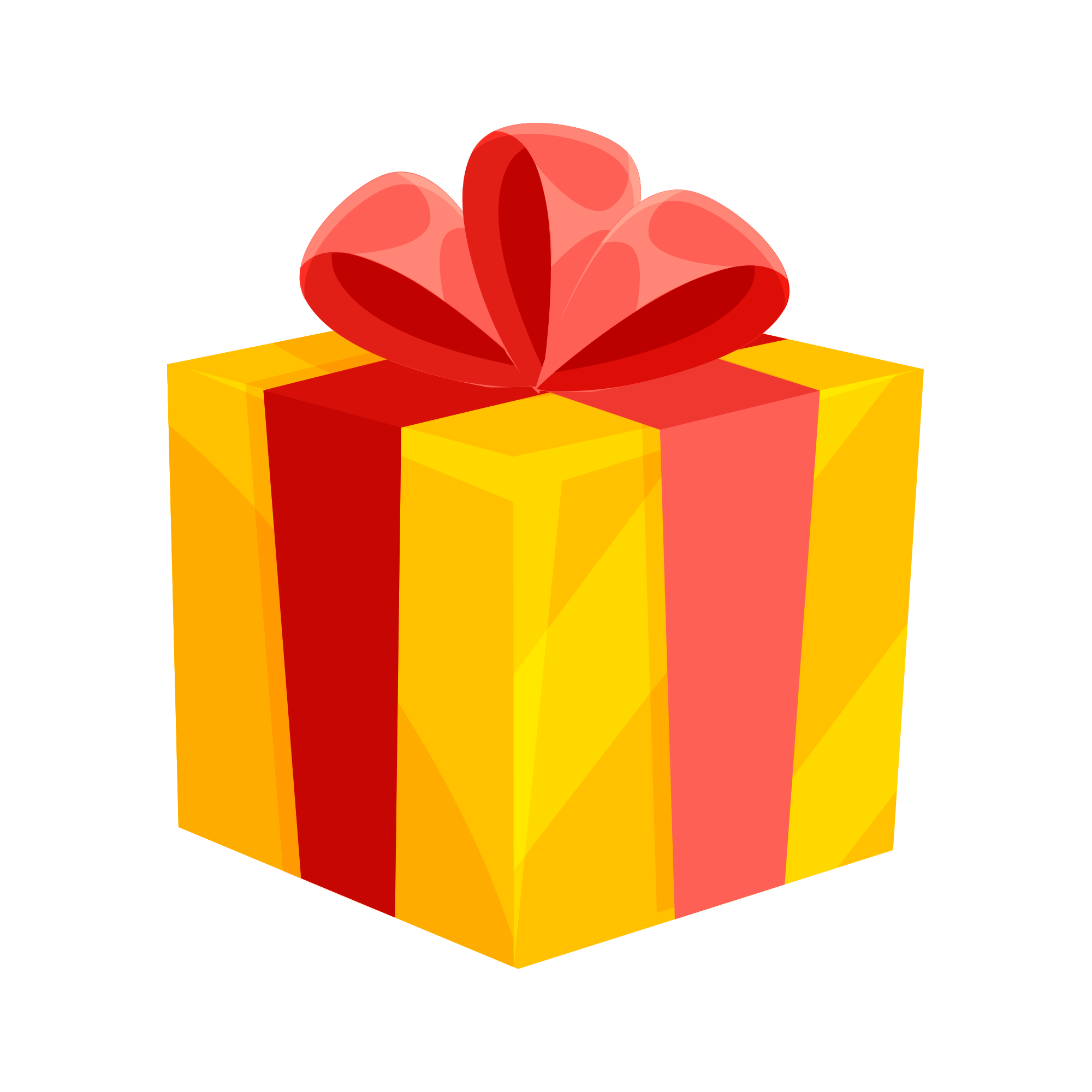 Un cadeau jaune avec un ruban rouge et un grand nœud rouge