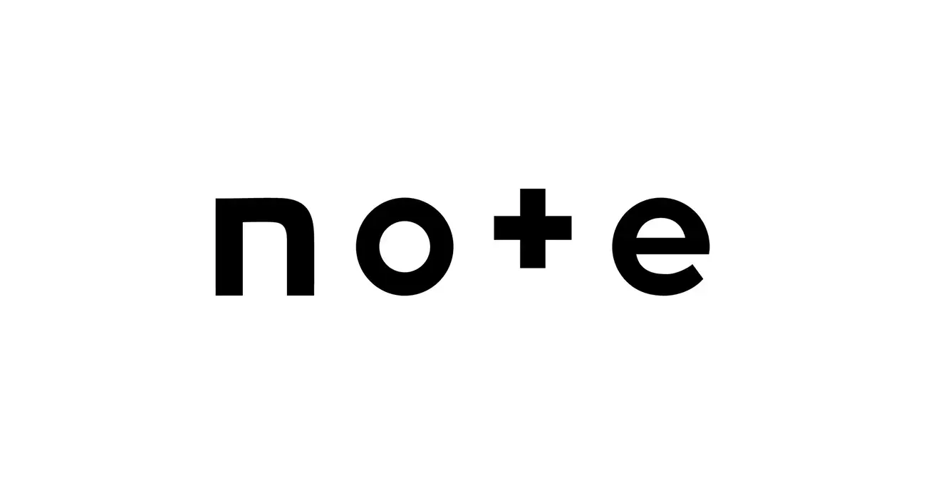 The word 'note' written in black lowercase letters on a white background with a plus sign replacing the letter 't'.