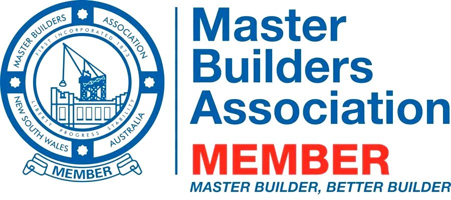 Logo of the Master Builders Association with text indicating membership and motto 'Master Builder, Better Builder'.
