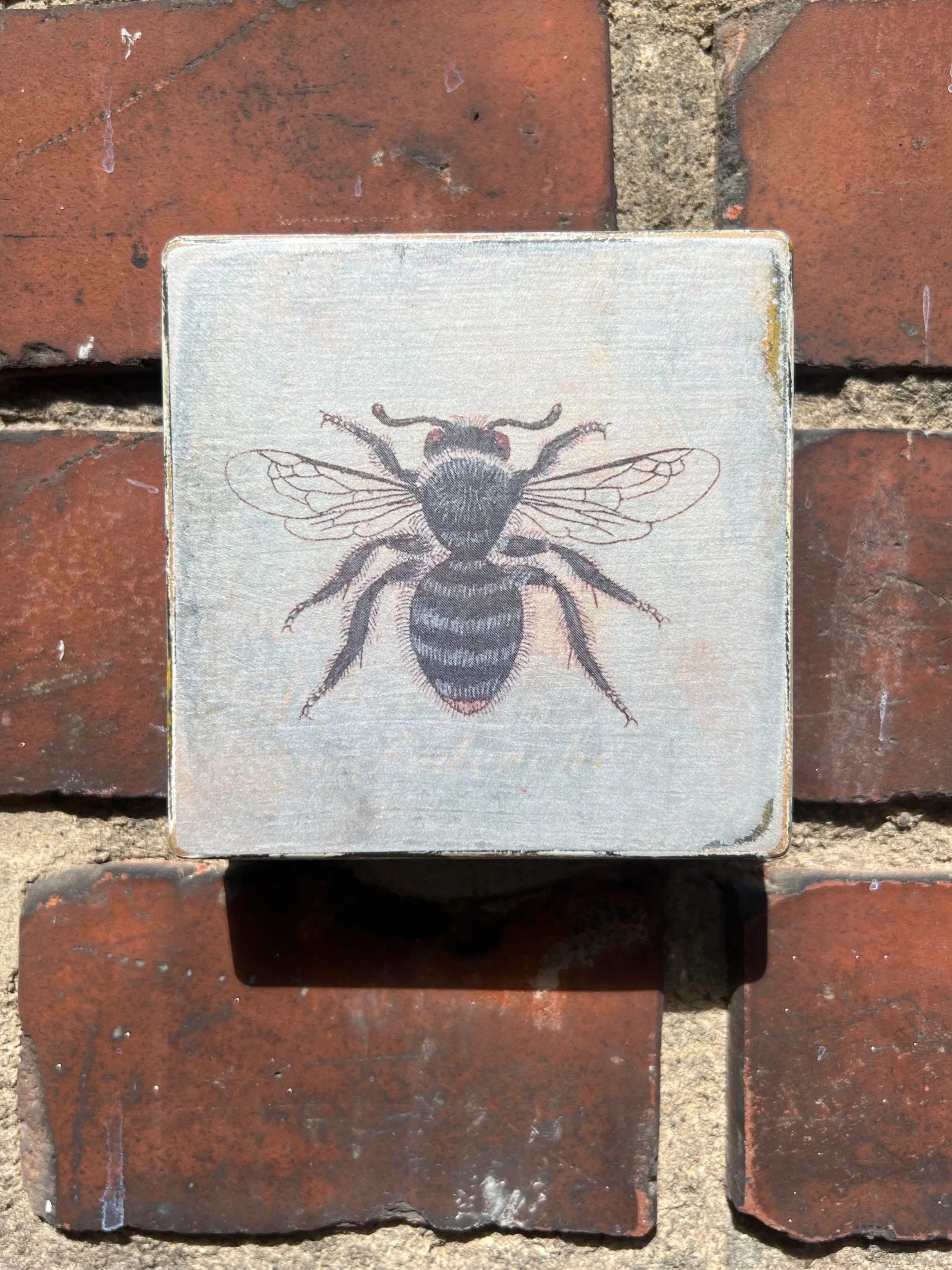 Druck-Collage. 10x10cm. Für die Wand oder zum Hinstellen. Jedes ein Einzelstück.