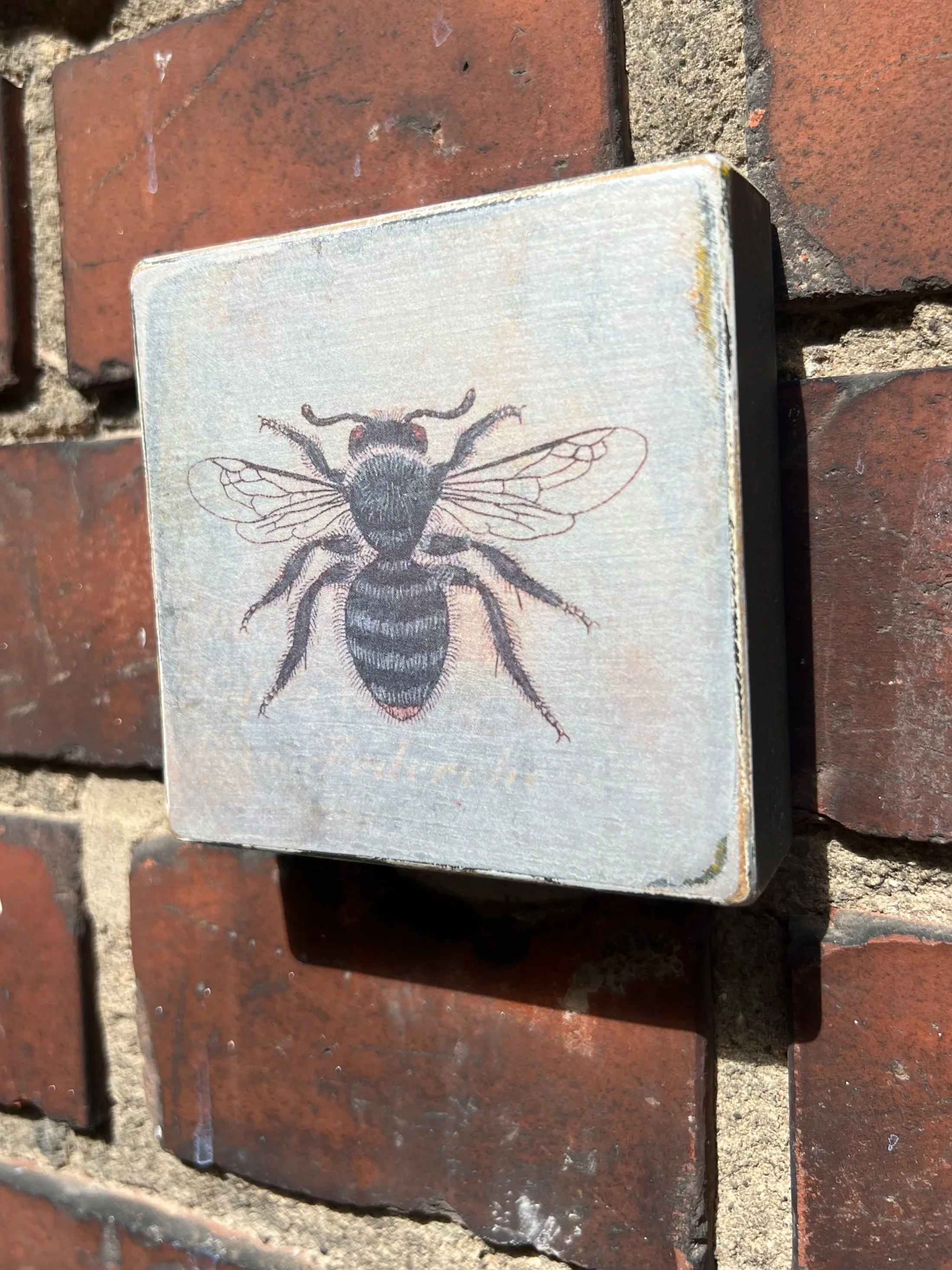 Druck-Collage. 10x10cm. Für die Wand oder zum Hinstellen. Jedes ein Einzelstück.