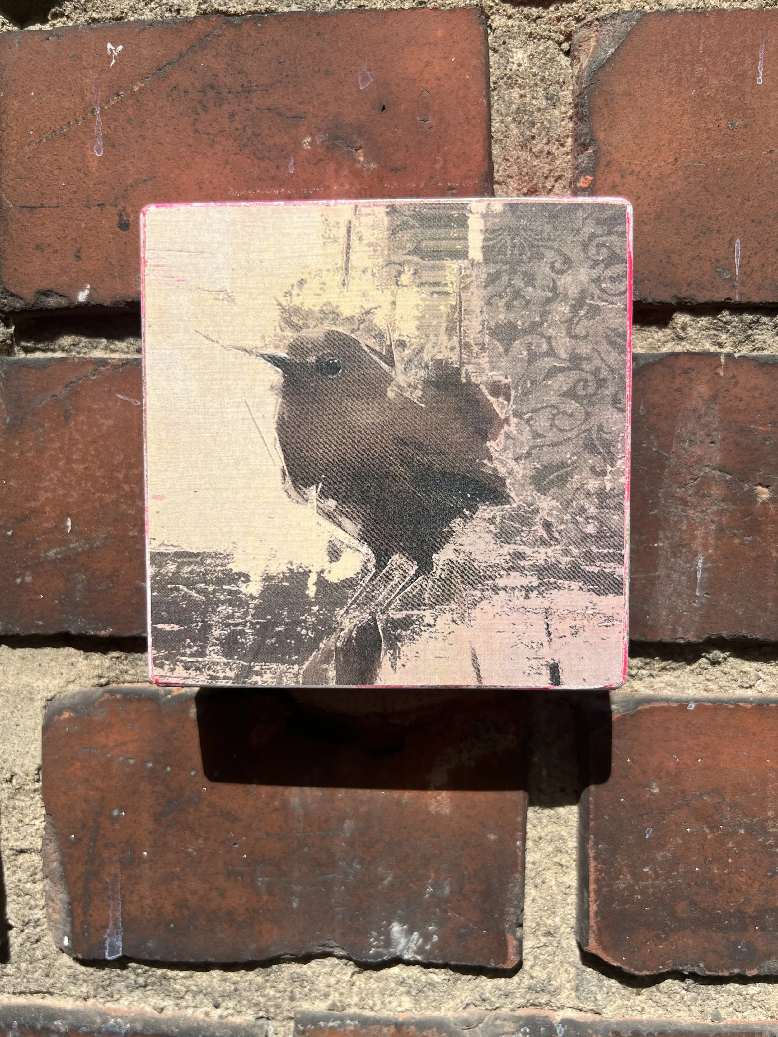 Druck-Collage. 10x10cm. Für die Wand oder zum Hinstellen. Jedes ein Einzelstück.