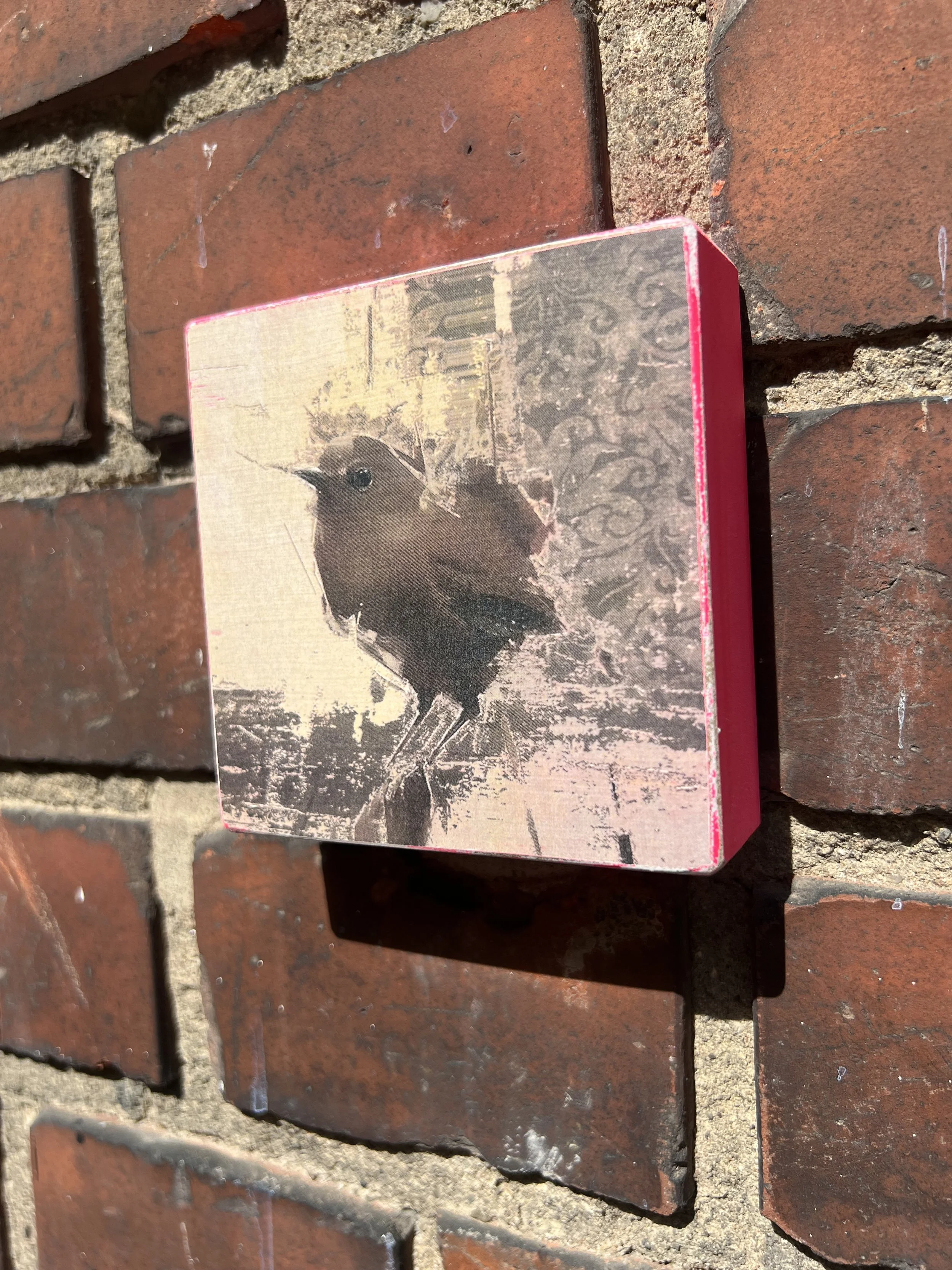 Druck-Collage. 10x10cm. Für die Wand oder zum Hinstellen. Jedes ein Einzelstück.