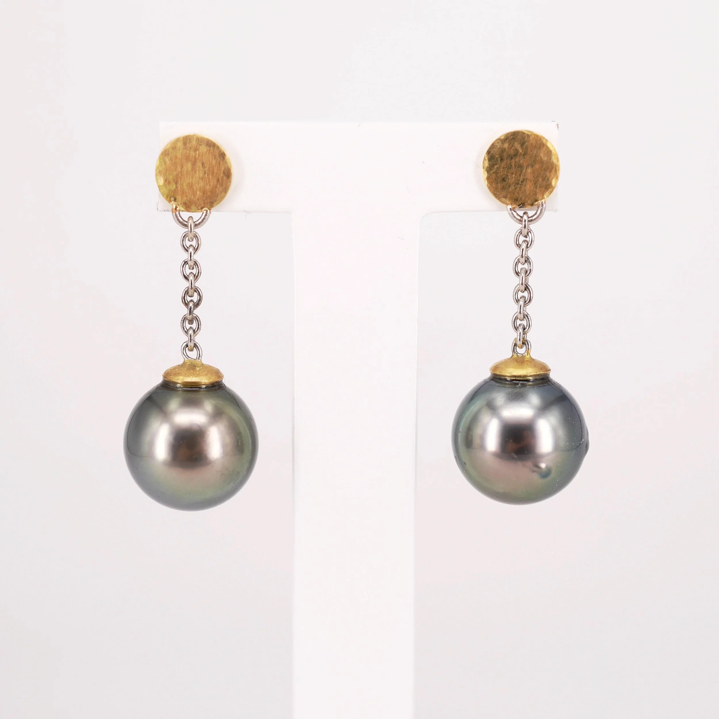 750er Gelbgold, 925er Silber mit Tahiti-Perlen