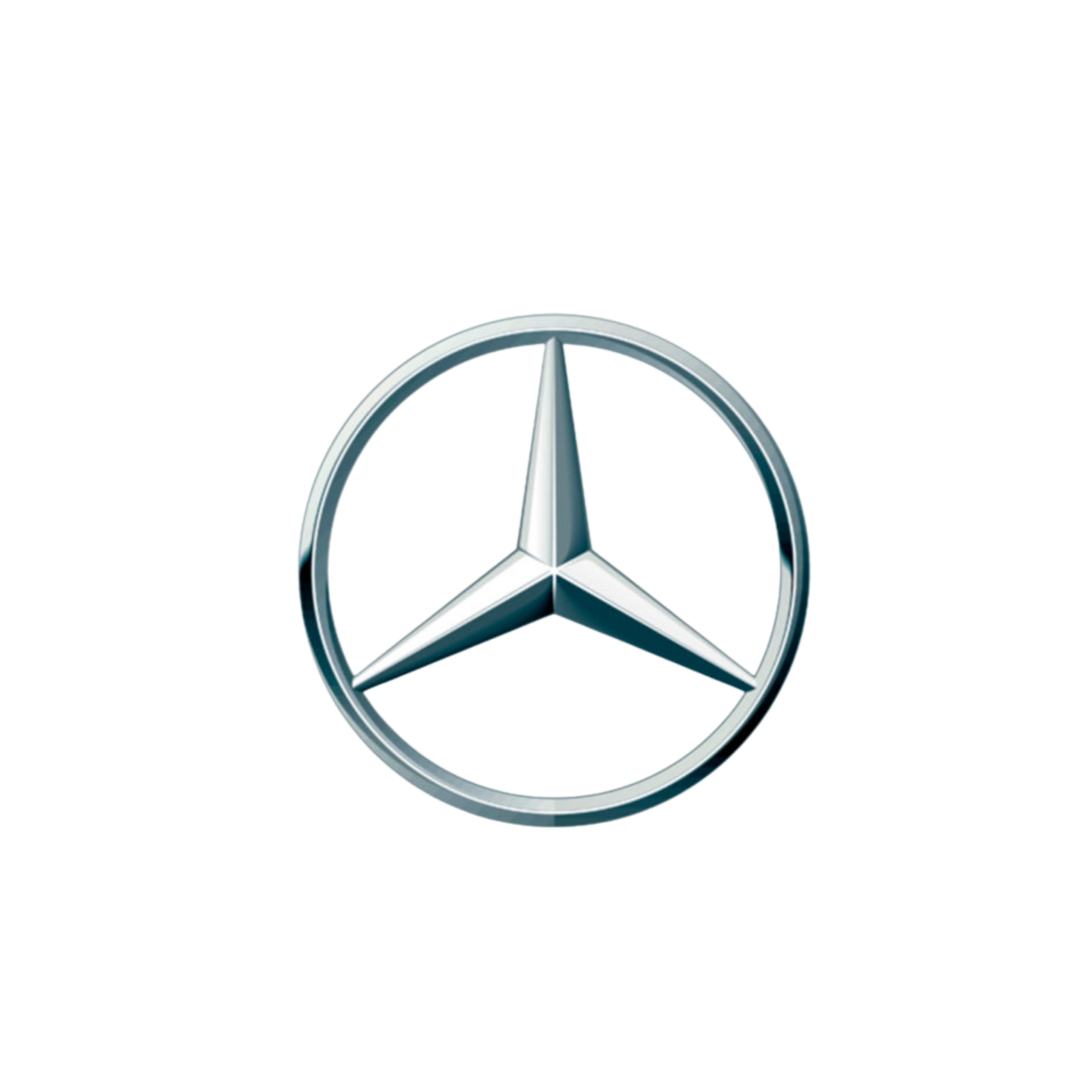 Mercedes-Benz logo, a silver three-pointed star within a circle.