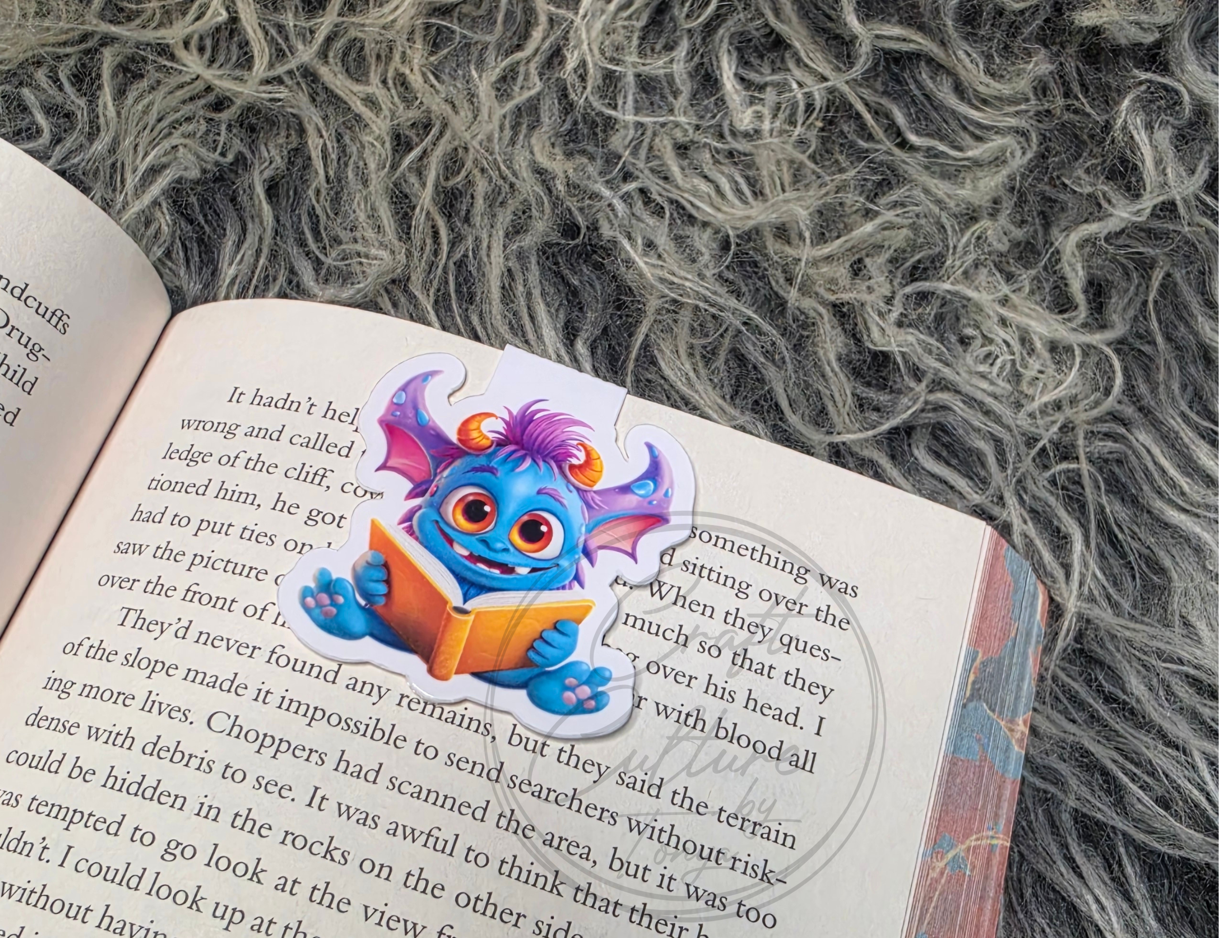 Blue Monster Magnetic Bookmark