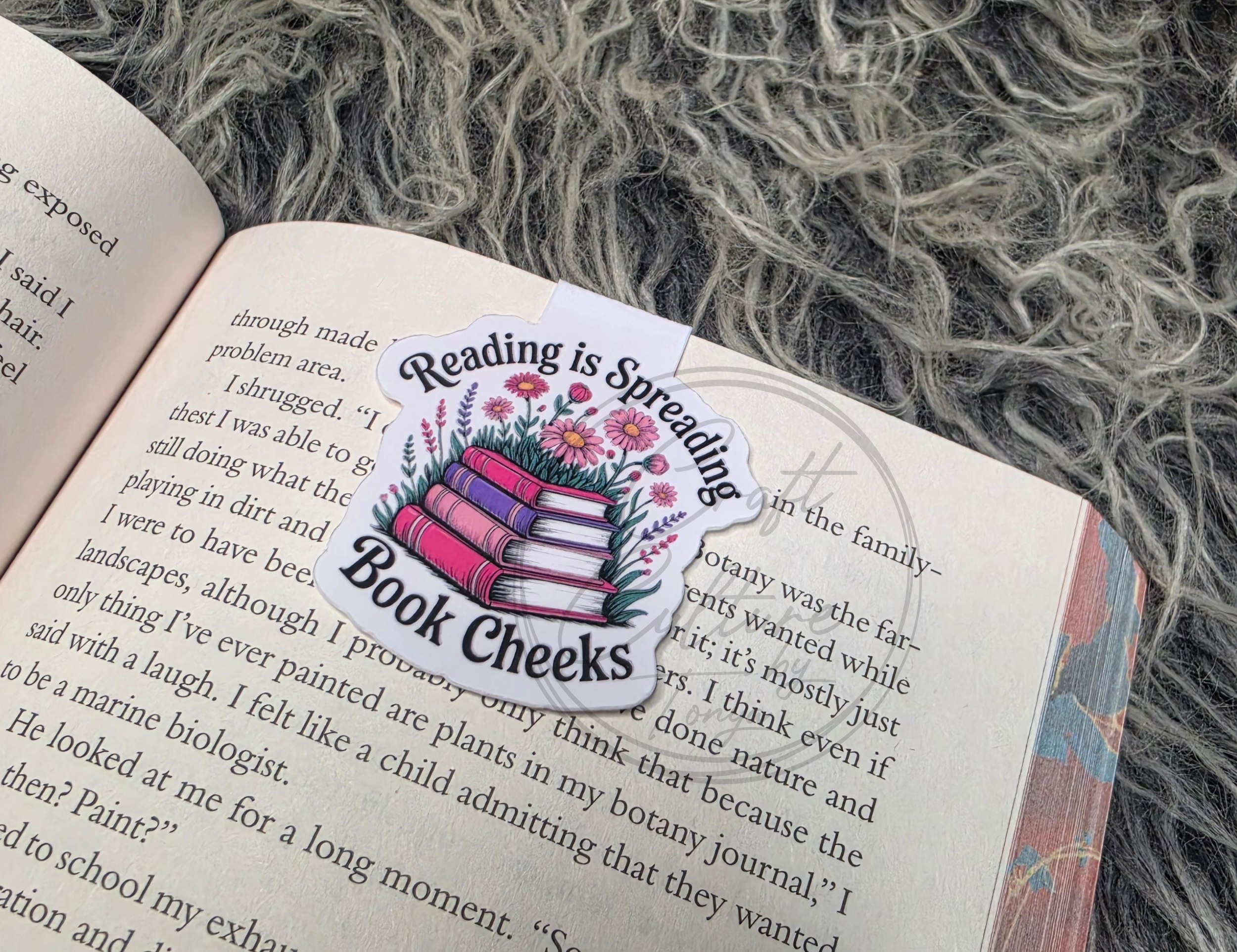 Reading is Spreading Book Cheeks Magnetic Bookmark