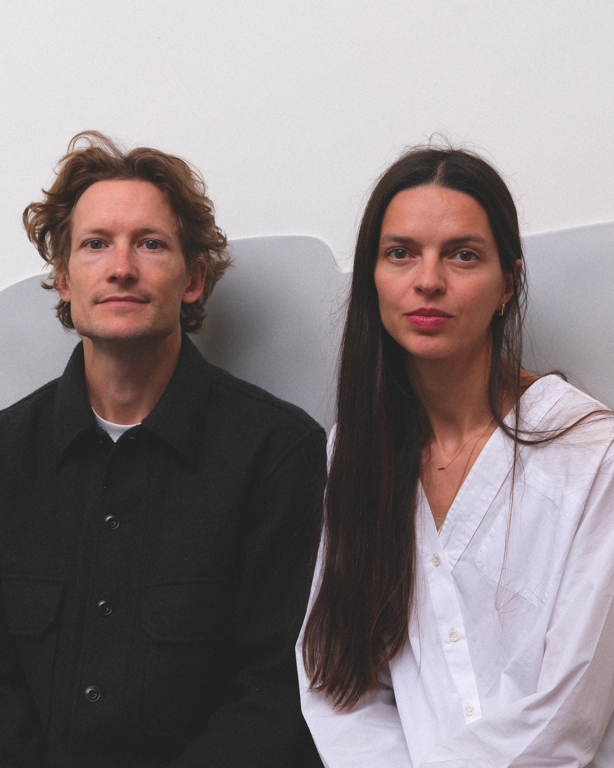 A photography portrait of duo artist and designer Audrey Julien and Arno Mathies.