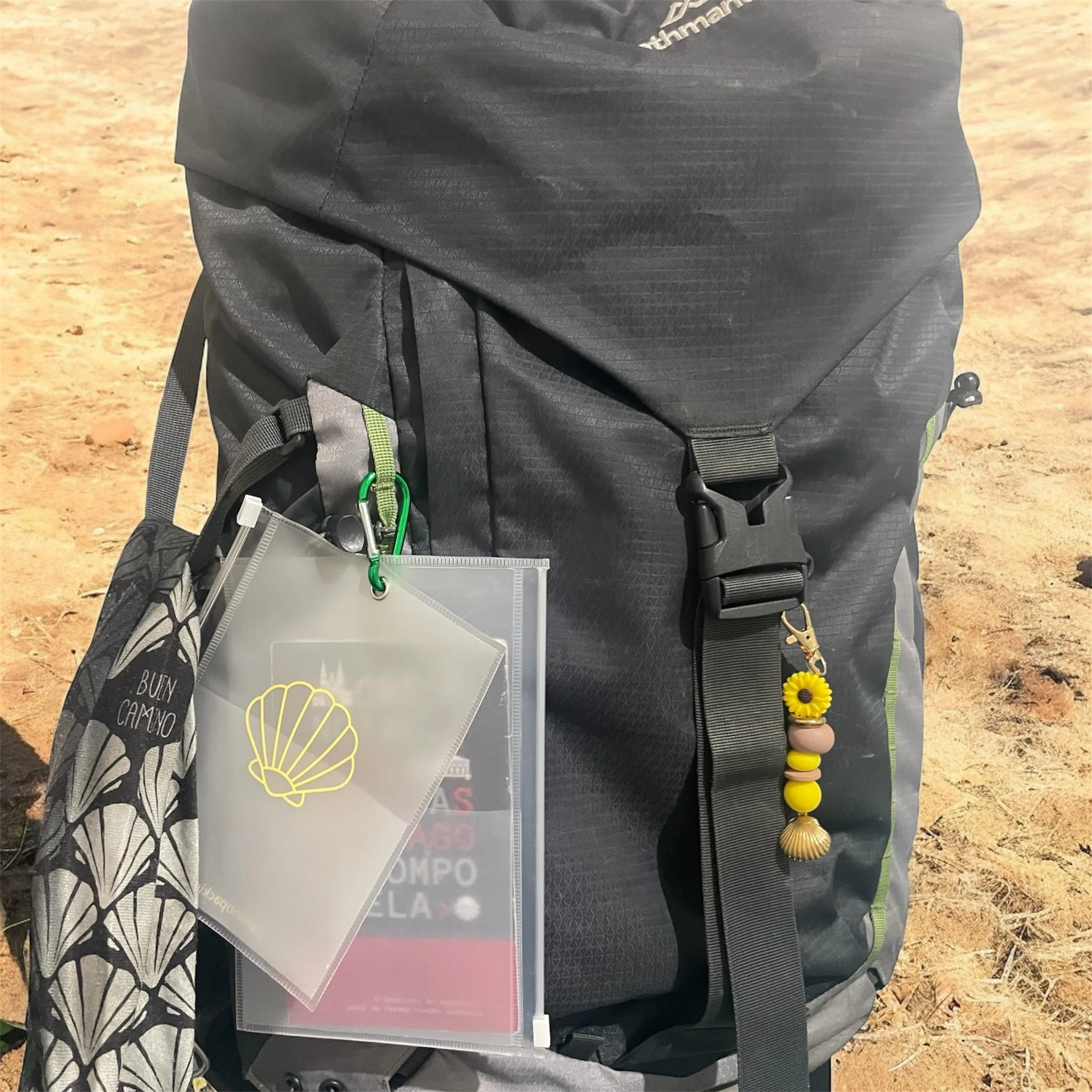 Camino Waterproof Credential Sleeve, a protective cover for your camino  passport / credential.  Credential used to collect stamps (cellos) along The Way. This clip on Waterproof passport pouch is perfect for camino packing and should be on your Cami