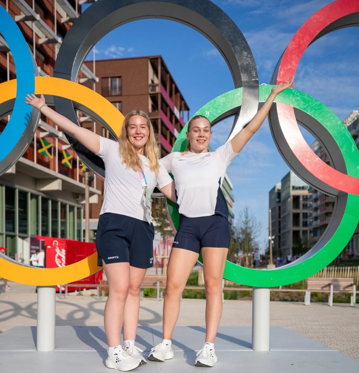 Sunniva with her sparring partner and close friend Sofia Stigen Sorensen at the Olympics in Paris, 2024. 