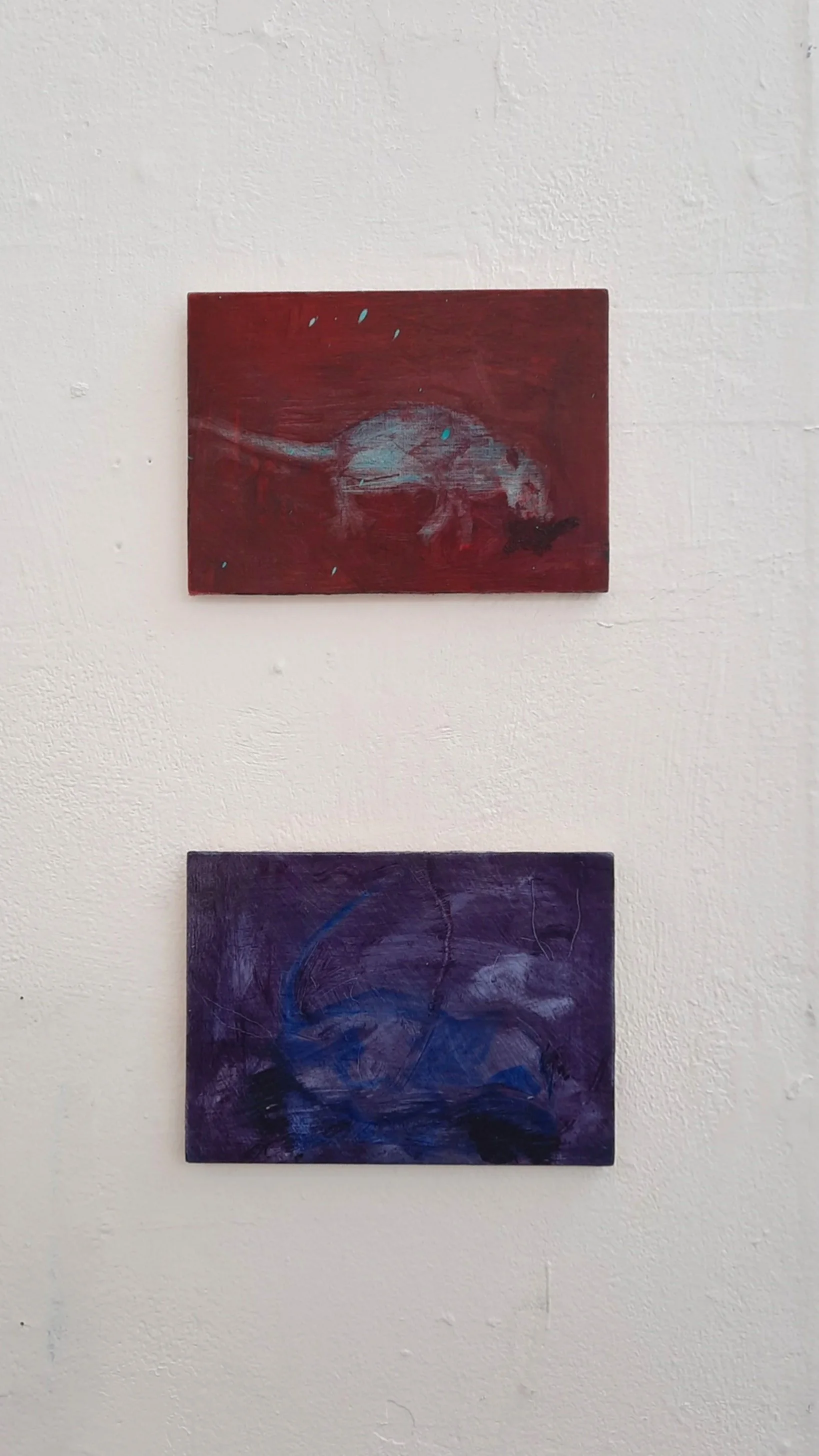 Top: Hit and Run, 2022, oil on panel, 13cm x 18cm.
Bottom: No More Soul Left, 2022, oil on panel, 13cm x 18cm.