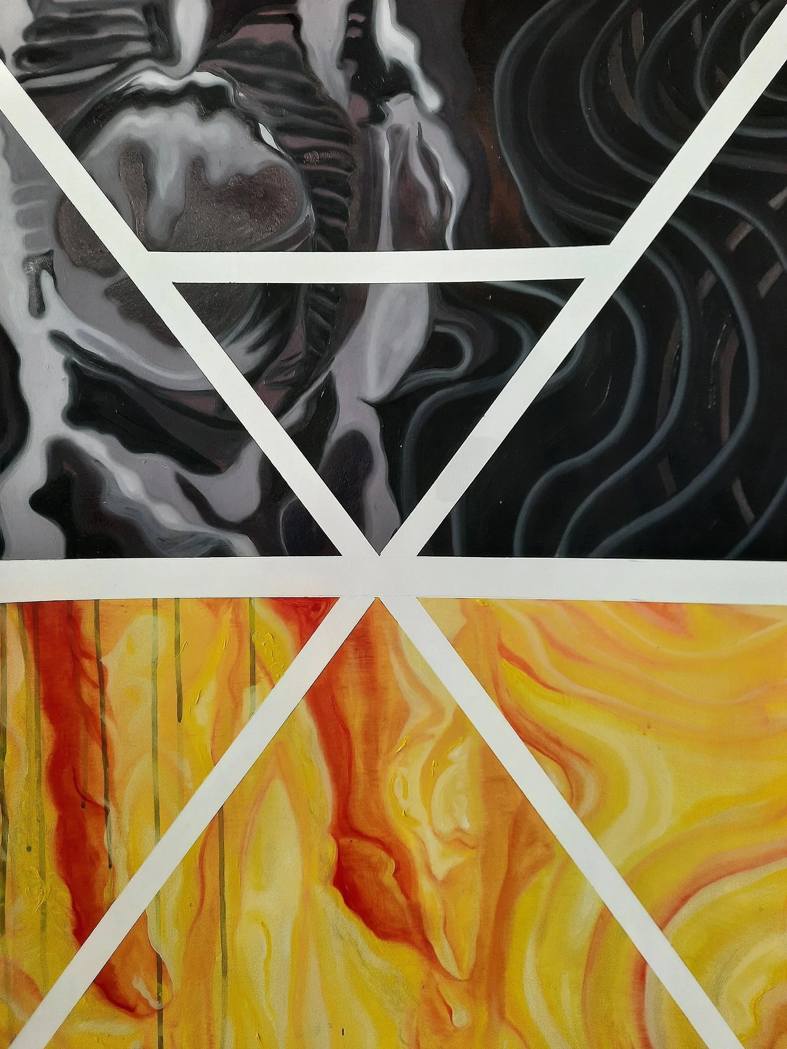 Muddy Humours, 2022, oil on paper, 180cm x 70xm.