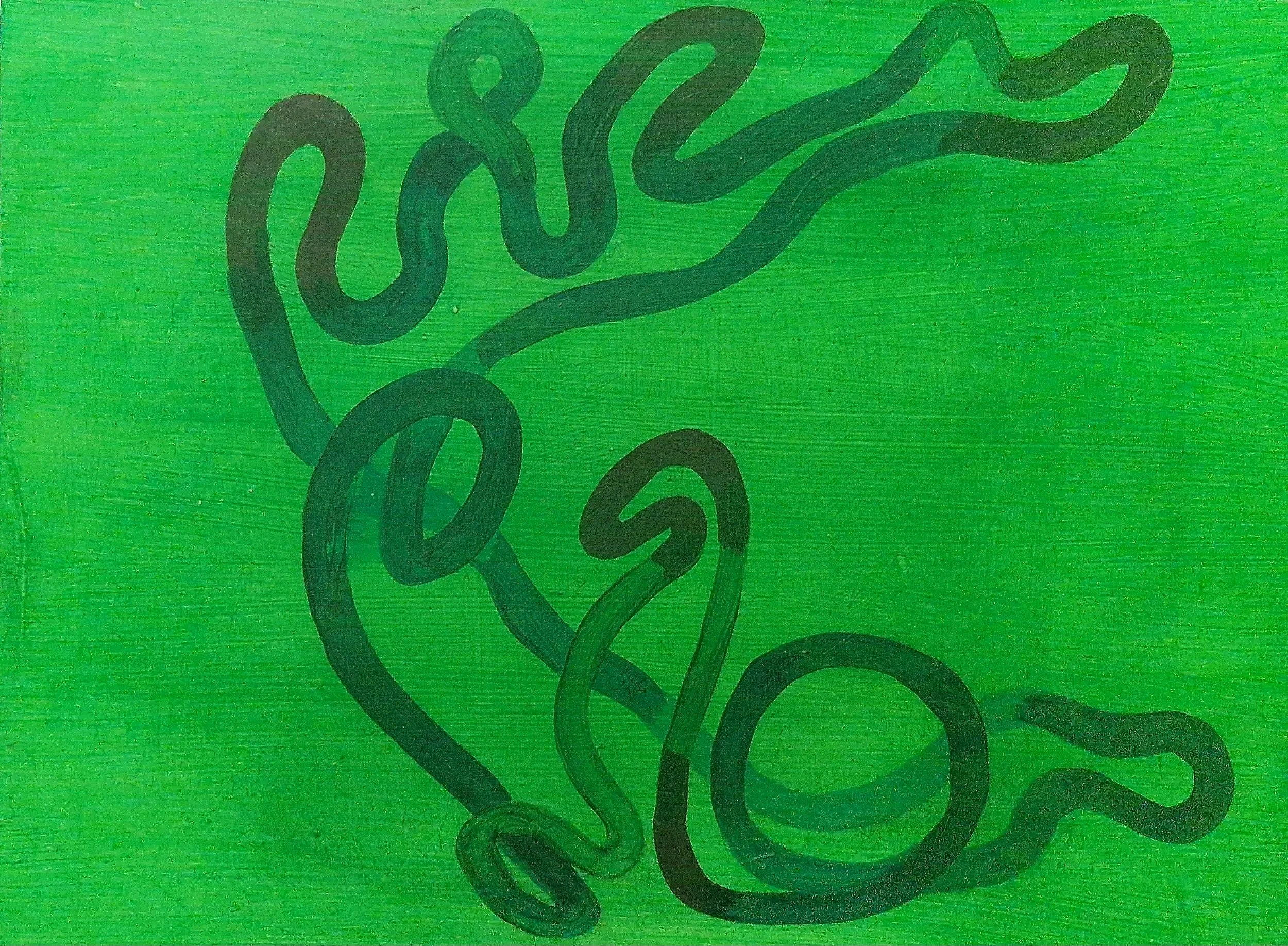 Apophenic Serpent III, 2025, acrylic and oil on panel, 18cm x 24cm. 