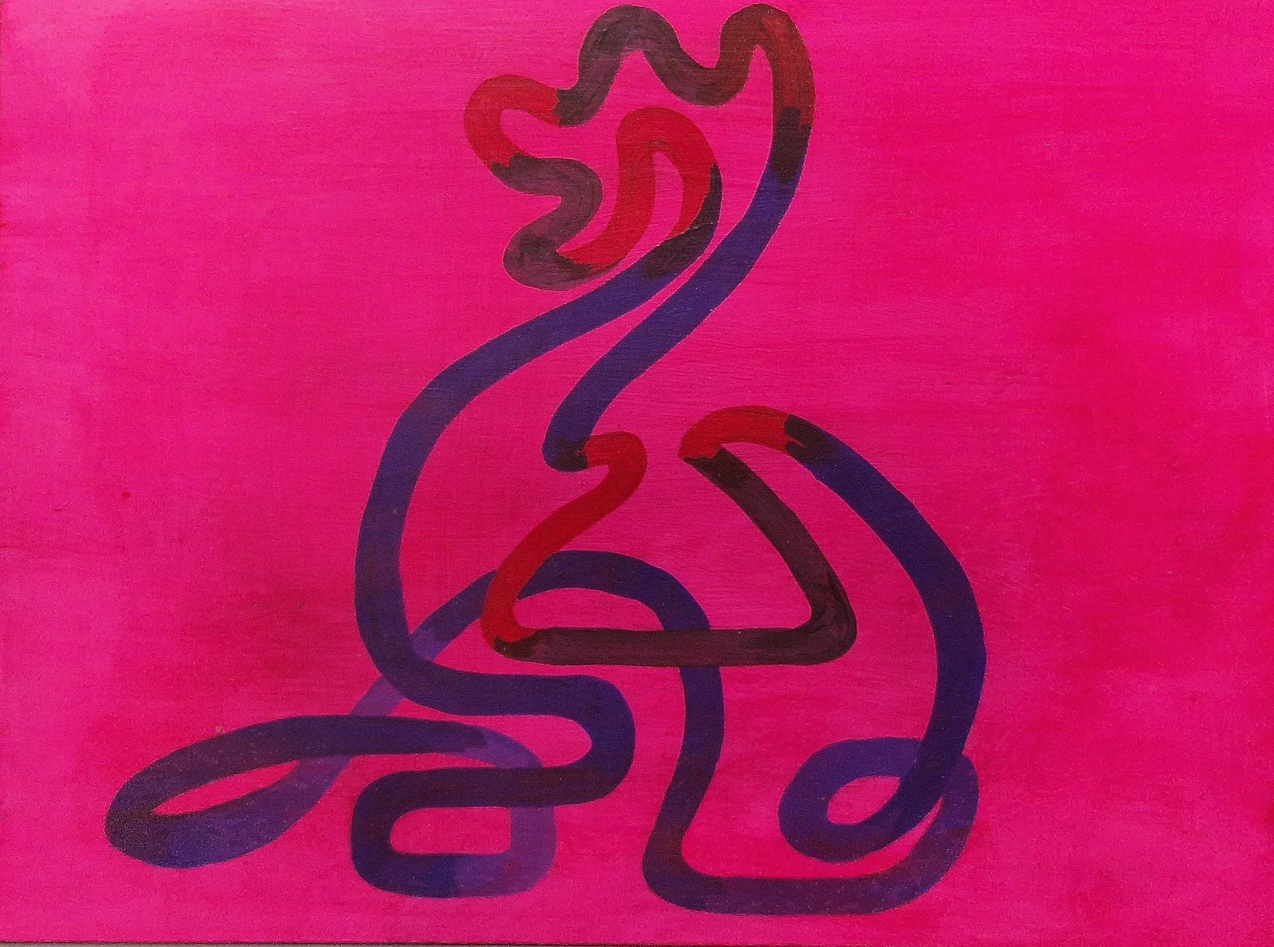 Apophenic Serpent I, 2025, acrylic and oil on panel, 18cm x 24cm. 