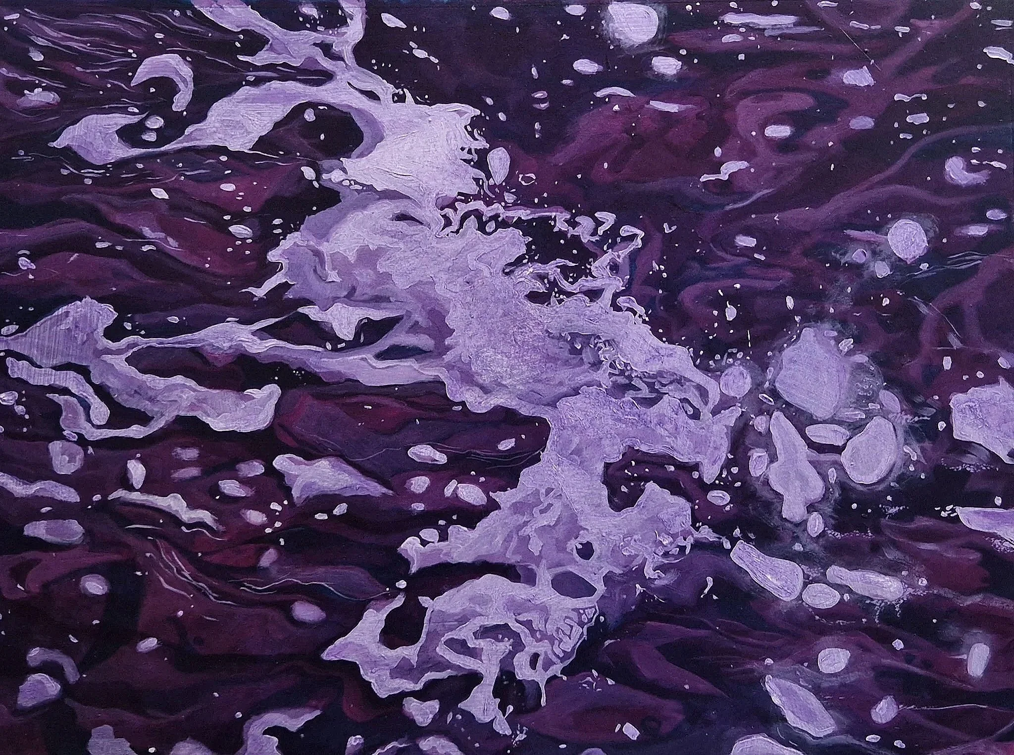 Ebb, 2024, acrylic on papper, 48cm x 61cm.