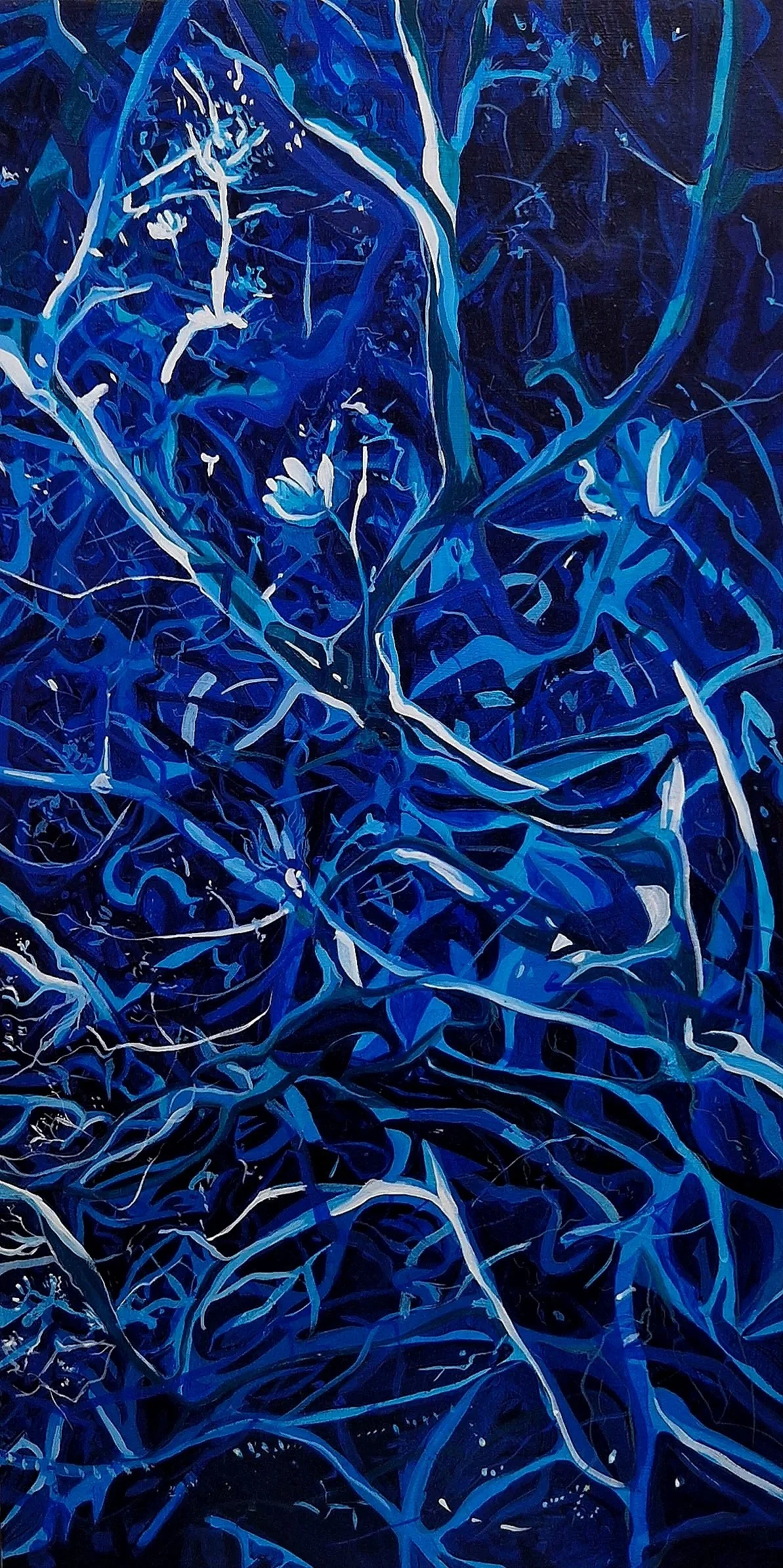 All Beneath the Moon Decays, 2024, acrylic on canvas, 35cmx 70cm.