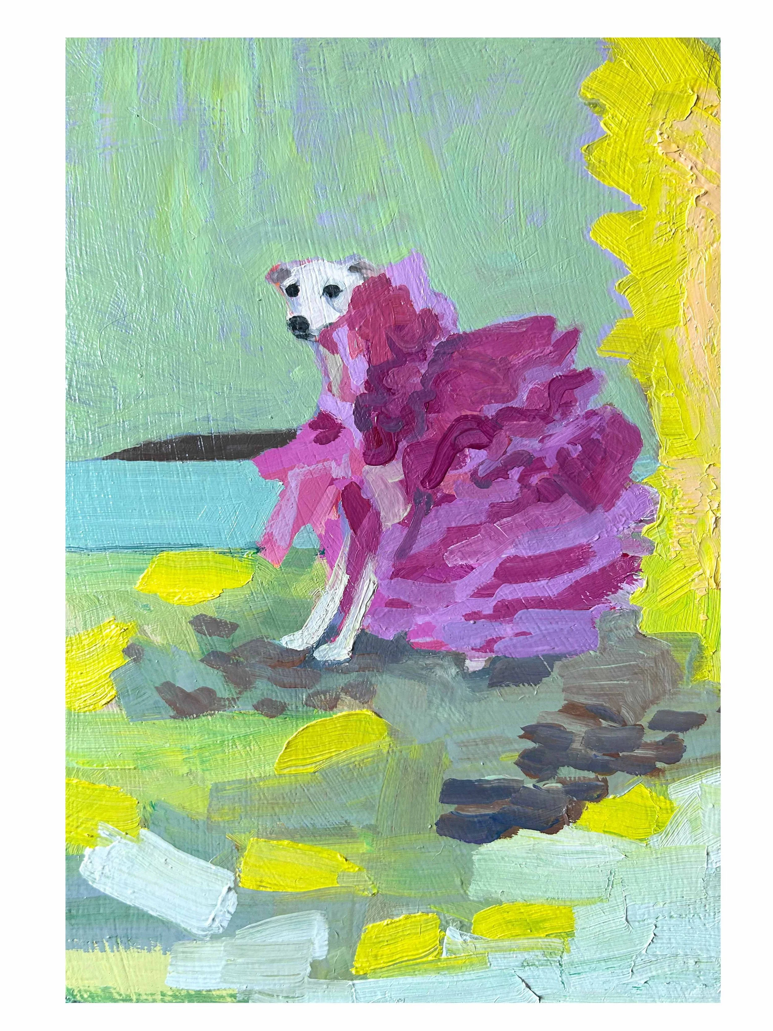 Kala at Dunvegan, Dreaming of the Big City, oil on board, 2026, 10x7"