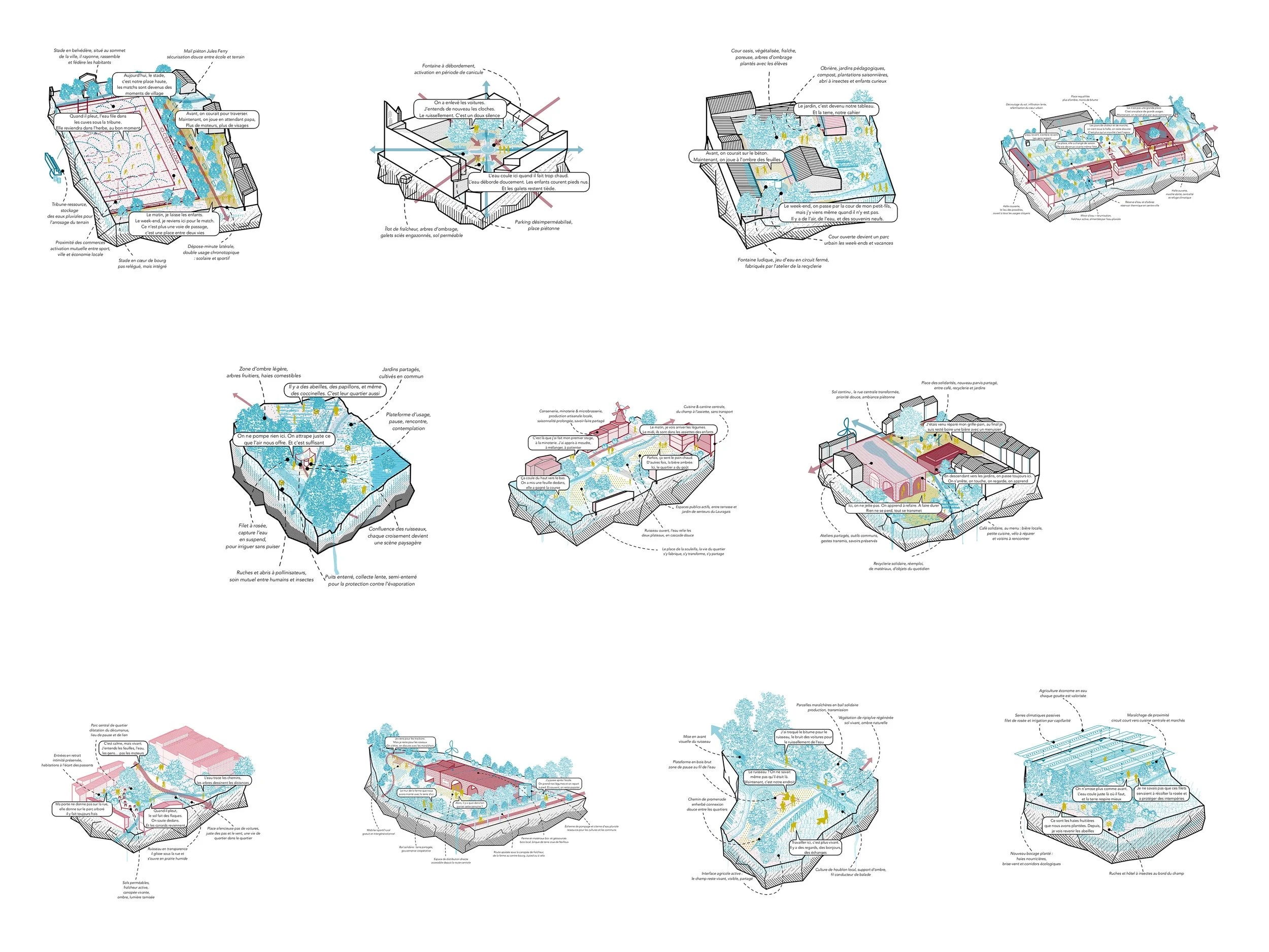 europan 18 - re-garde l'eau - extraits d'axonométries