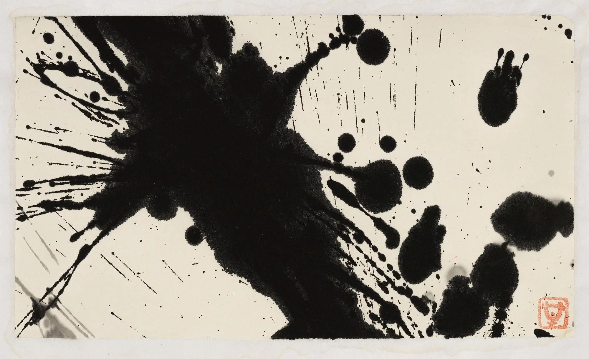  sumi-e, ink on paper 11.5 × 6.5 in framed  not for sale 