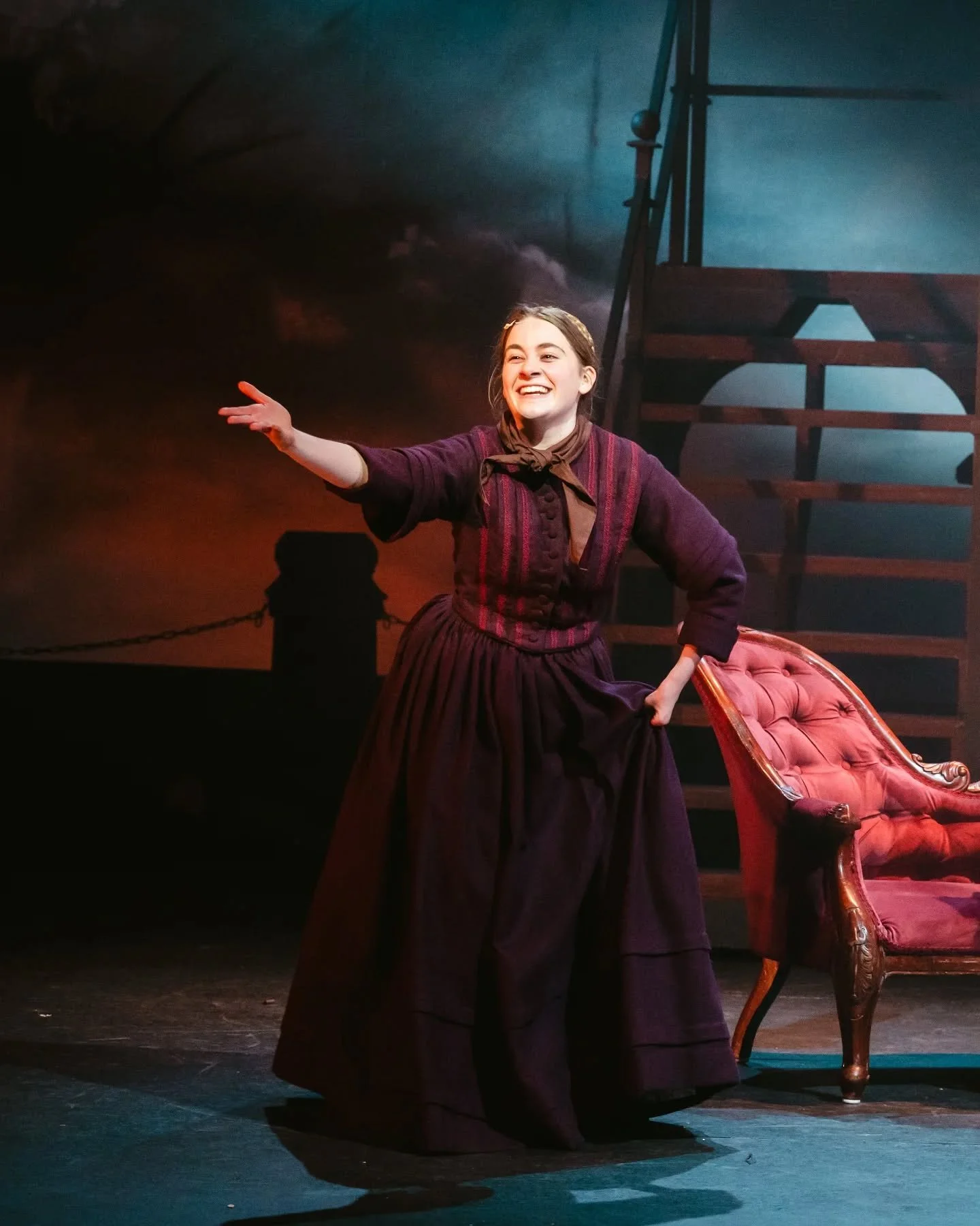 🩸Sweeney Todd: the Demon Barber of Fleet Street🩸

Here are the final production photos of the amazing @mcloughlin.avril in my Mrs Lovett costume for Sweeney Todd. 
I also had the opportunity to work backstage on this show, which was a busy but very