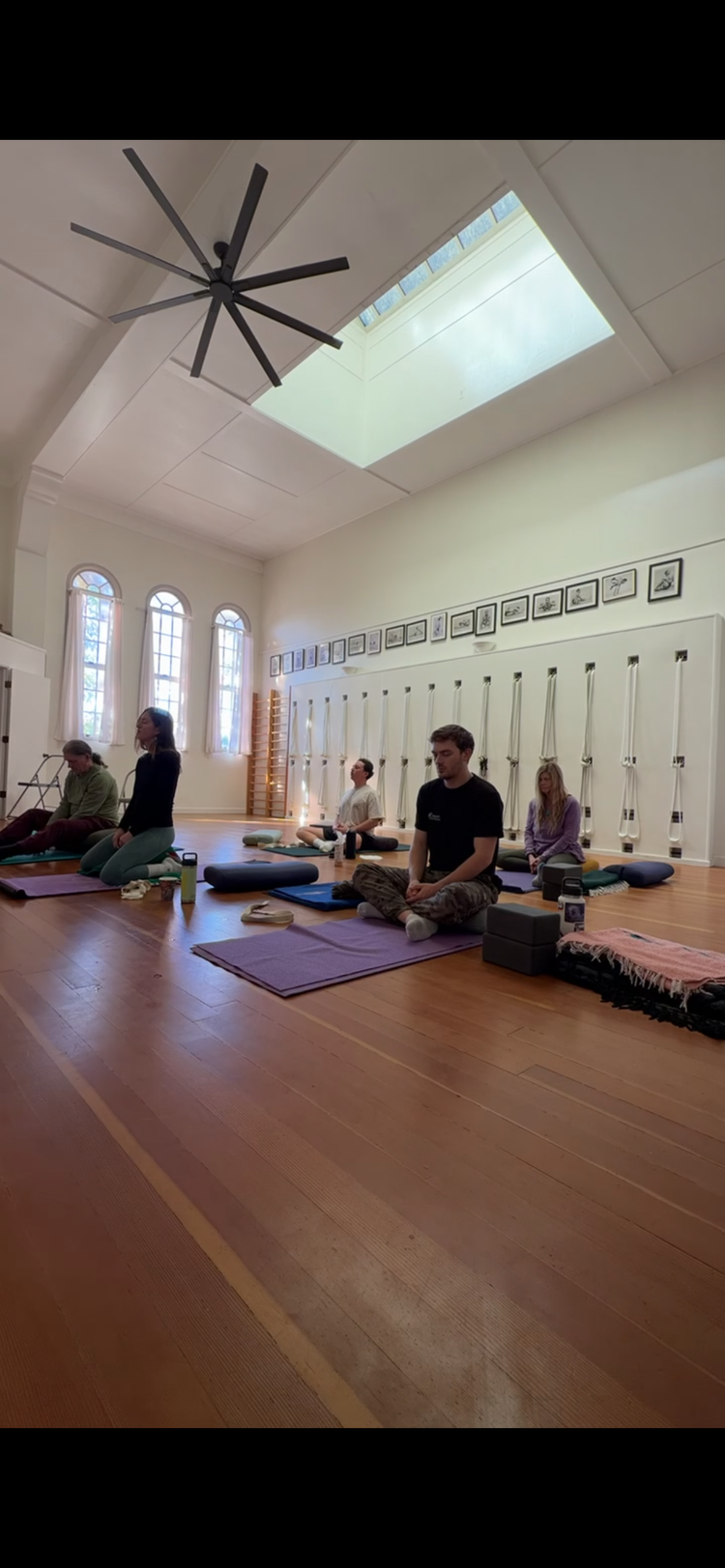 Students meditating at Santa Barbara Yoga Center