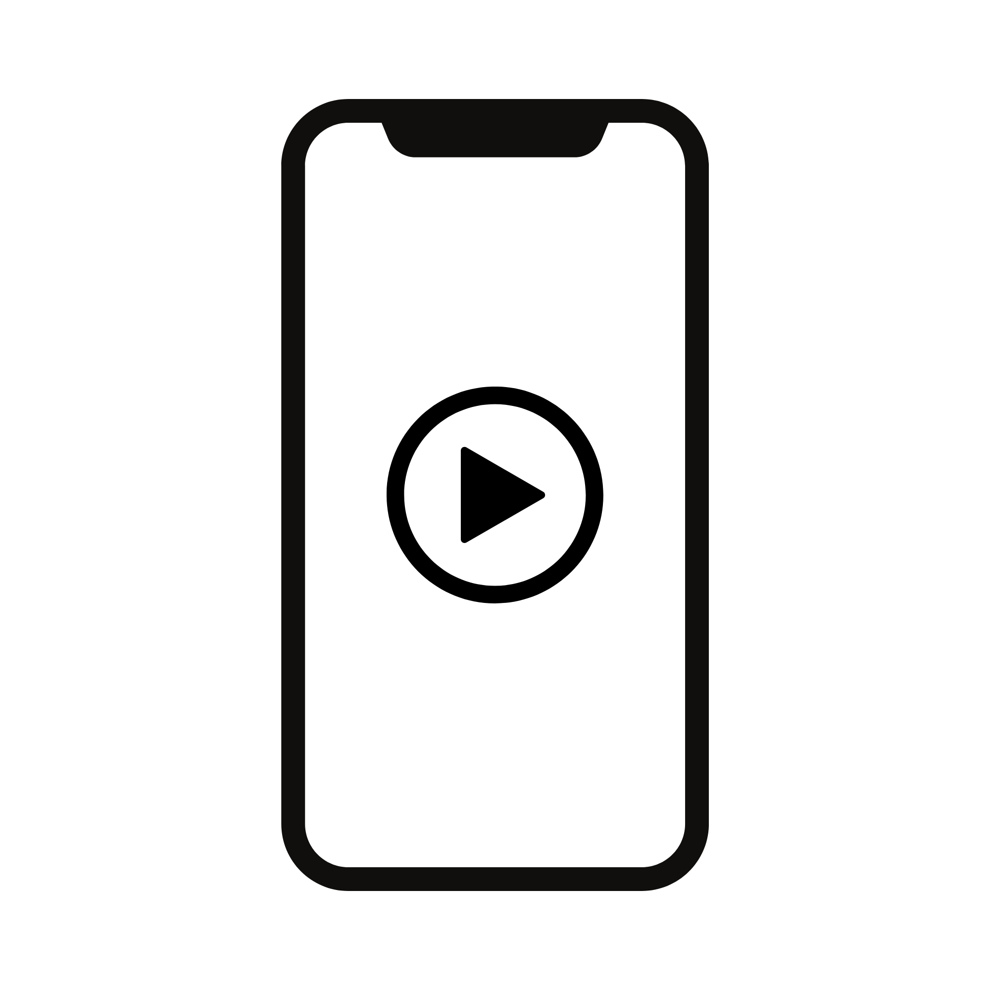 Silhouette d'un téléphone portable avec un écran noir.