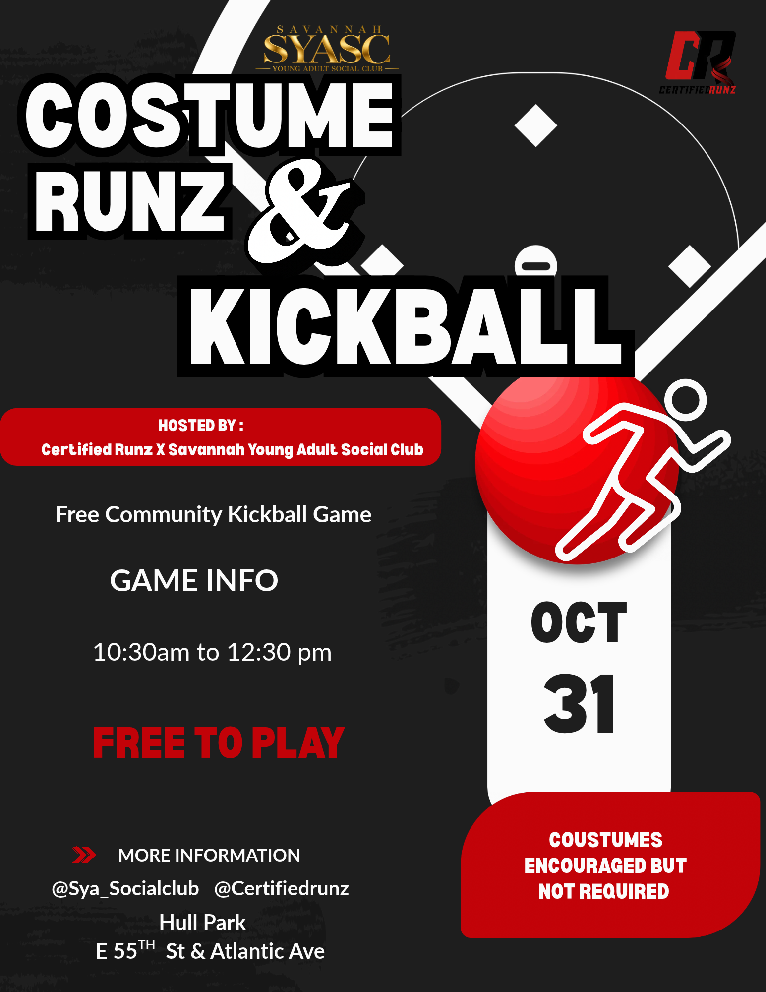 Costume Runz and Kickball 