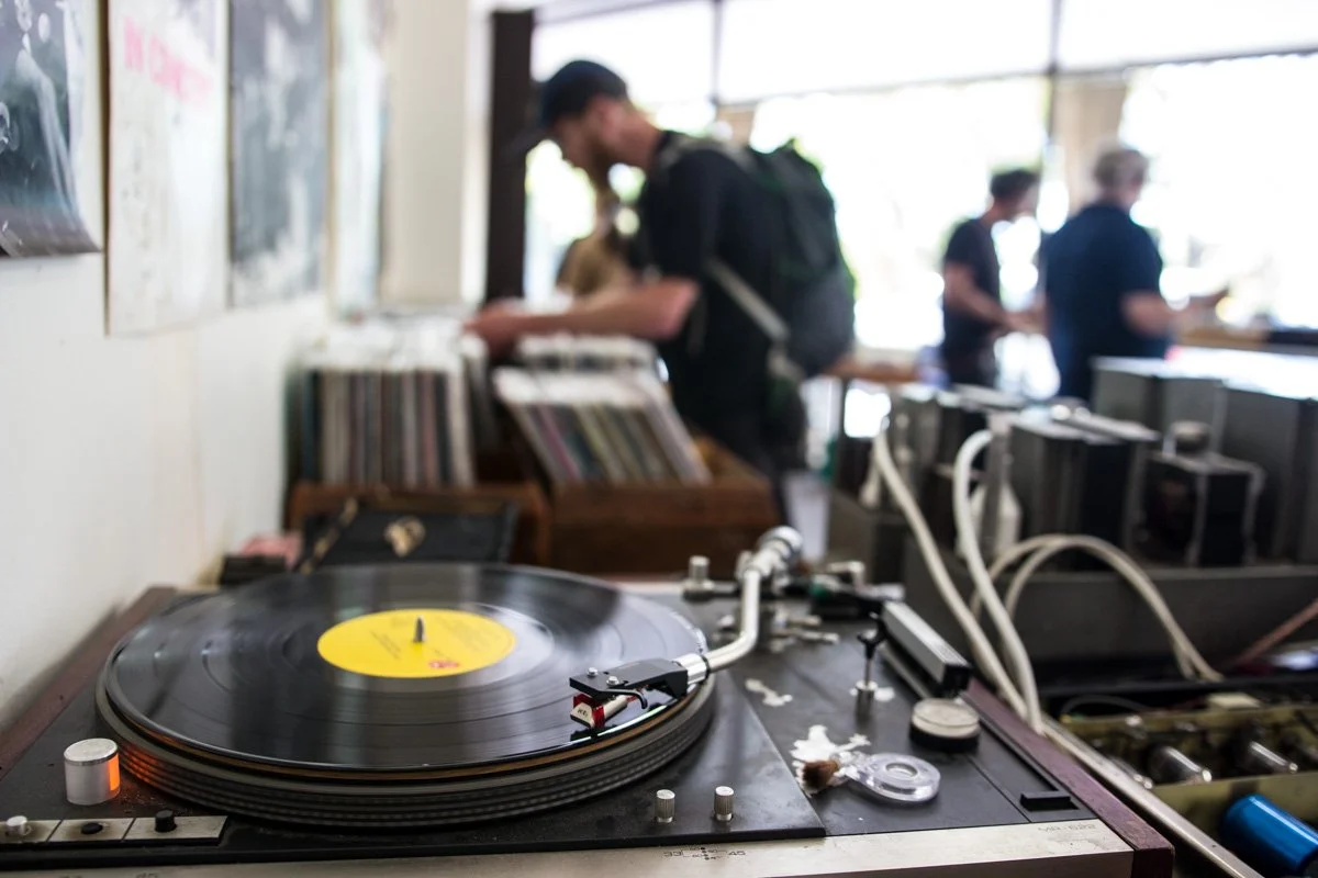 Record player at The Velvet Fog, Katoomba