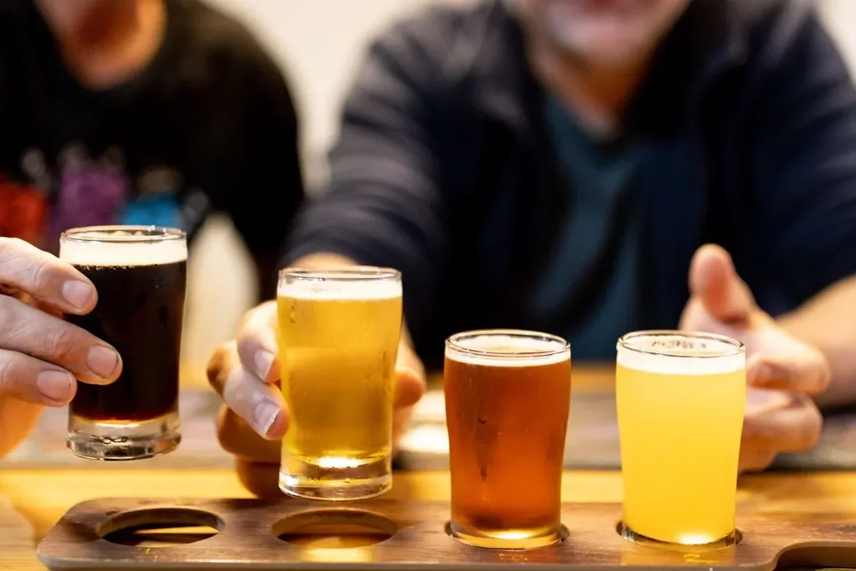 Beer tasting at Brew Mountains Brewery, Valley Heights