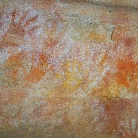 Tucked away in the sheltered sandstone overhangs of Blue Mountains National Park, Red Hands Cave is one of the most significant Aboriginal heritage sites in New South Wales. 

Read more - https://www.tableandtrail.com.au/post/red-hands-cave
or via li