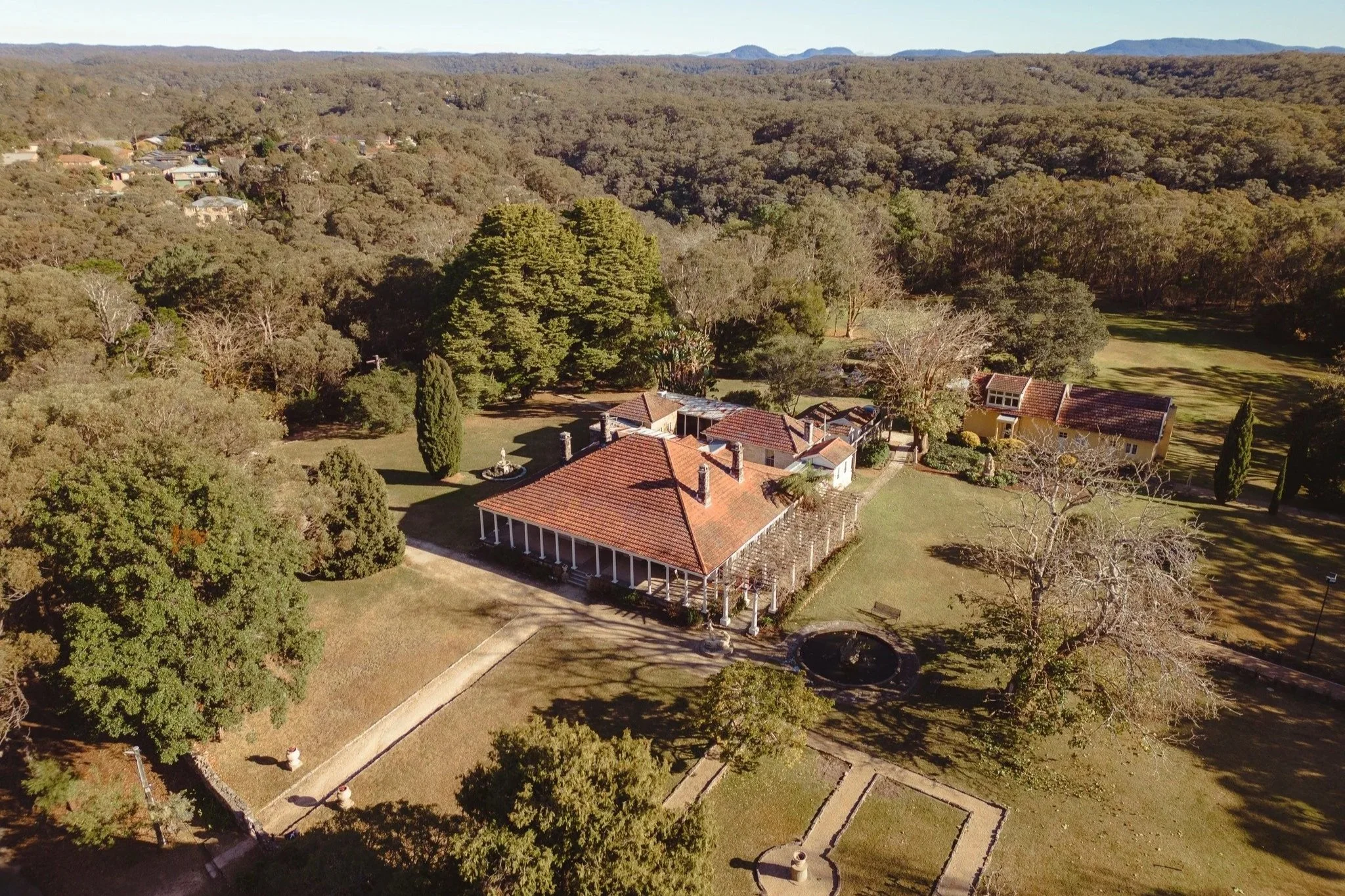 Aerial view of Norman Lindsay Gallery, Faulconbridge
