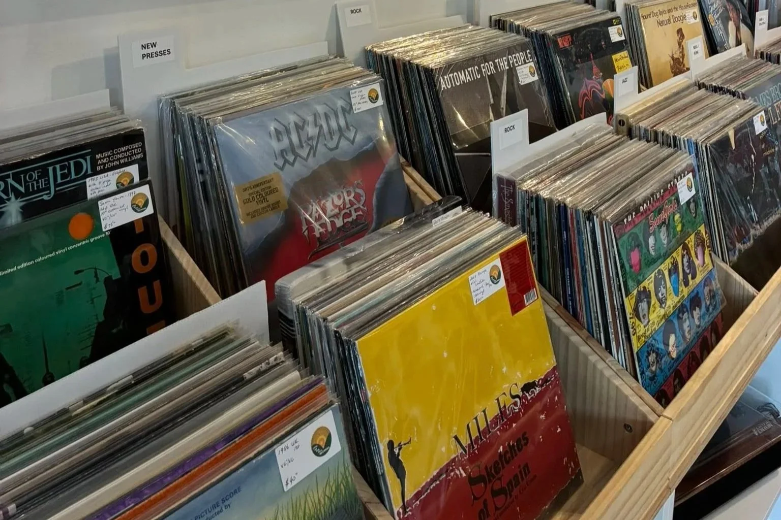 Crates of records at Foll on the Hill