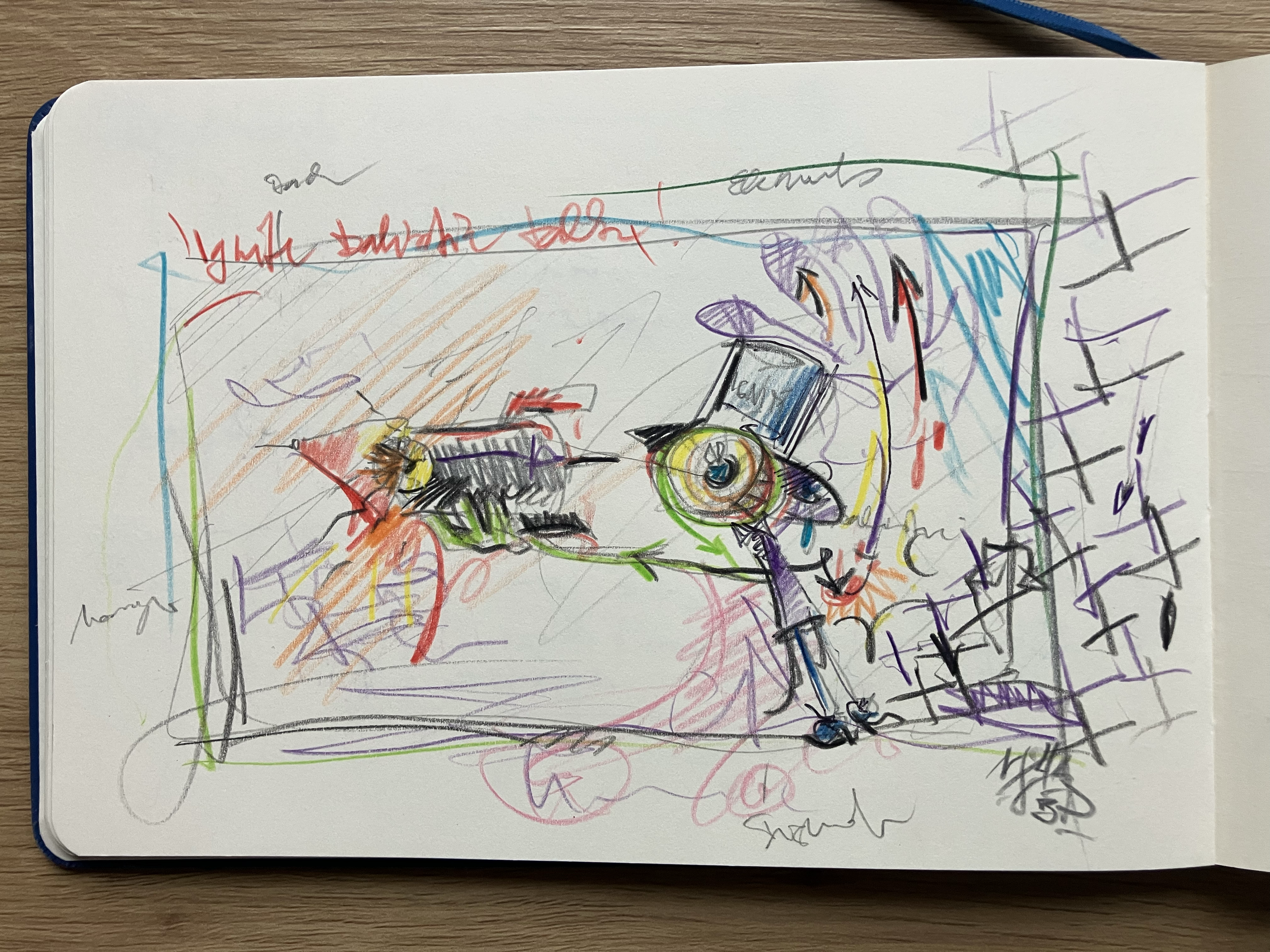 ignite ballistic talk . 2026 . 20 x 14cm on paper . pen + pencil