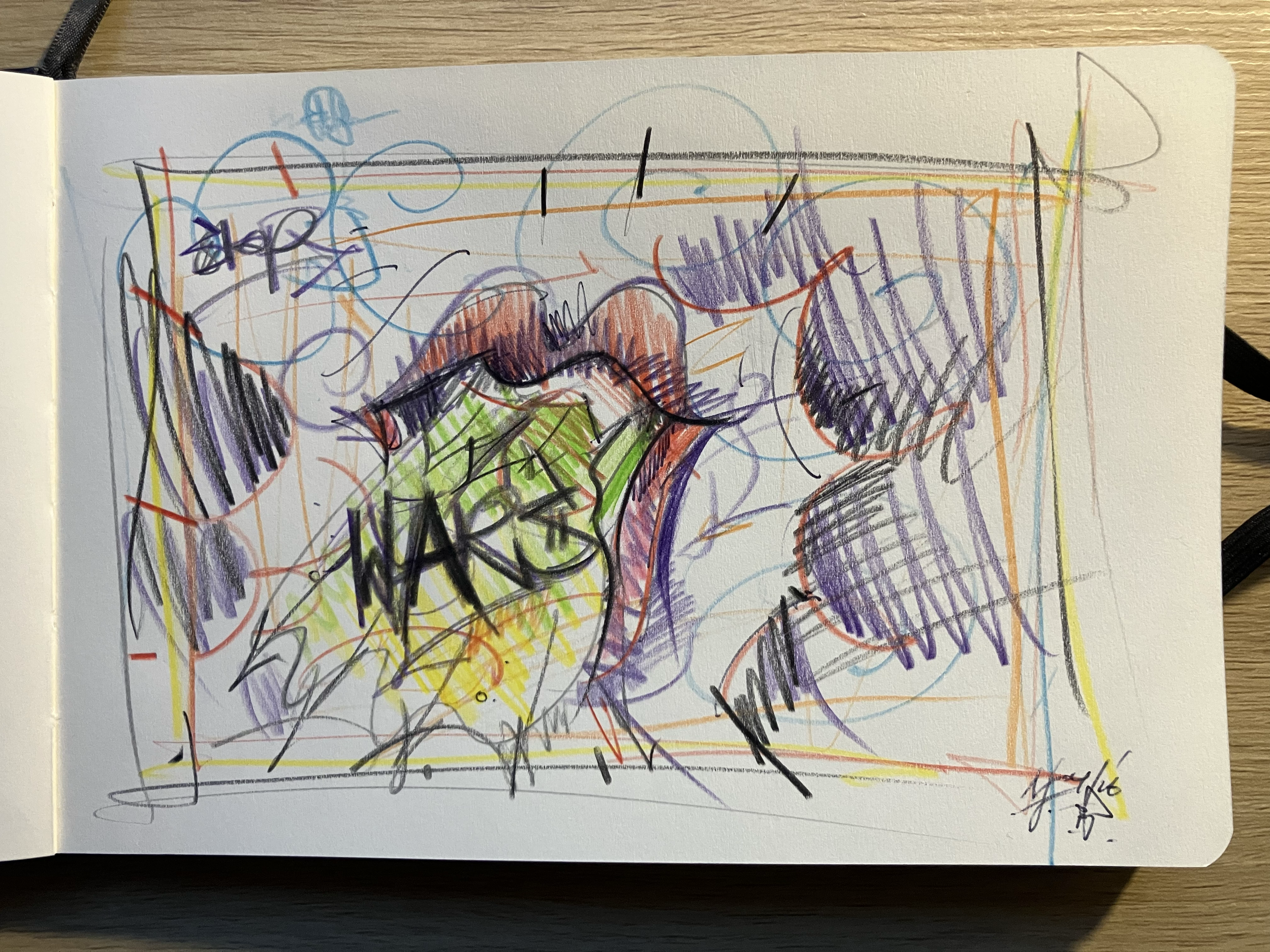 let's roll . 2026 . 20 x 14cm on paper . pen + pencil