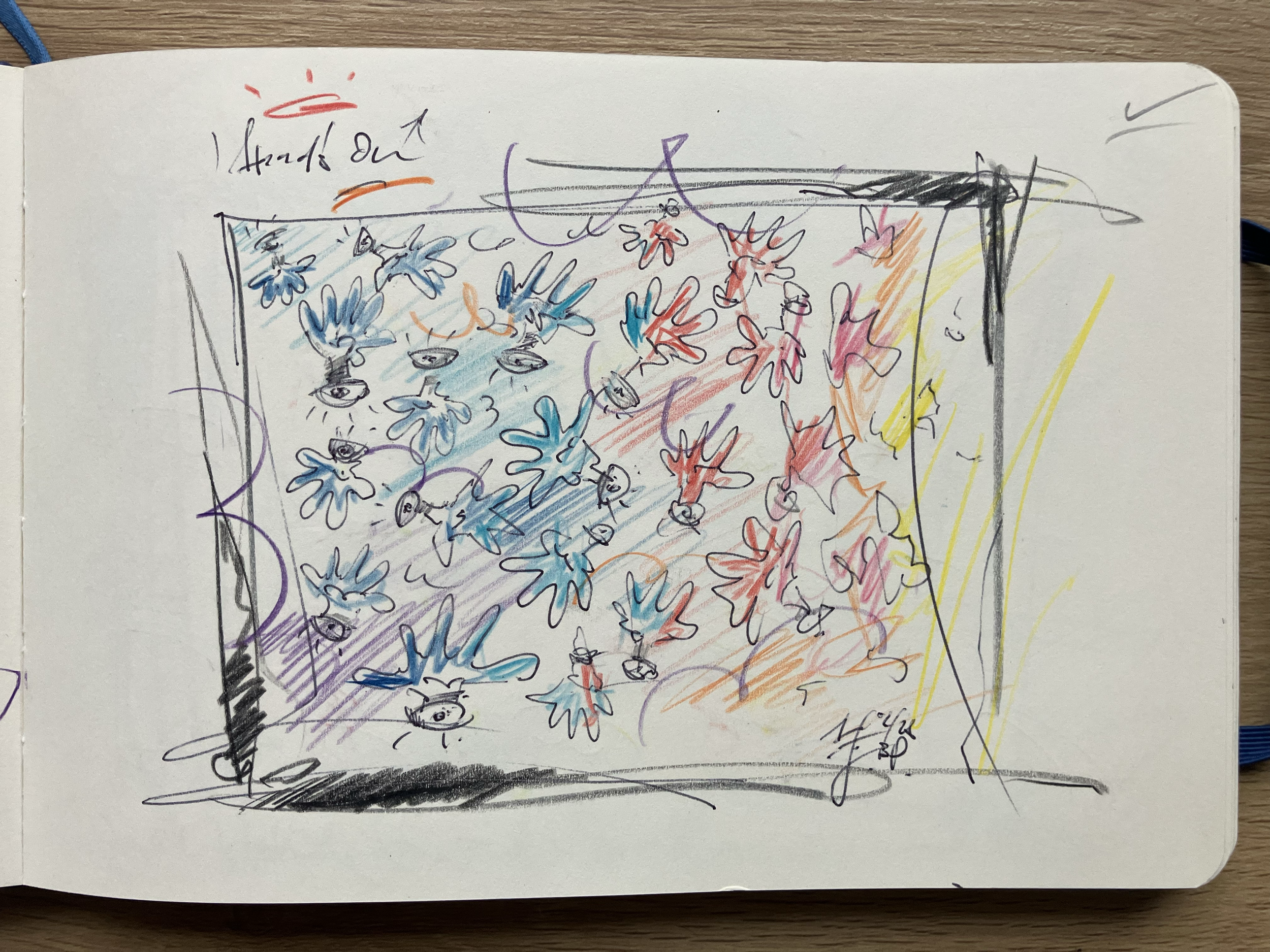 hands on . 2026 . 20 x 14cm on paper . pen + pencil