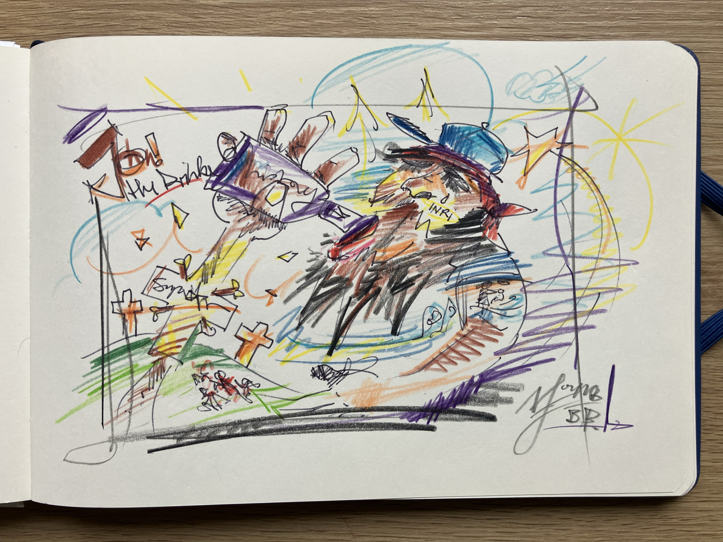  john the drinker . 2026 . 20 x 14cm on paper . pen + pencil