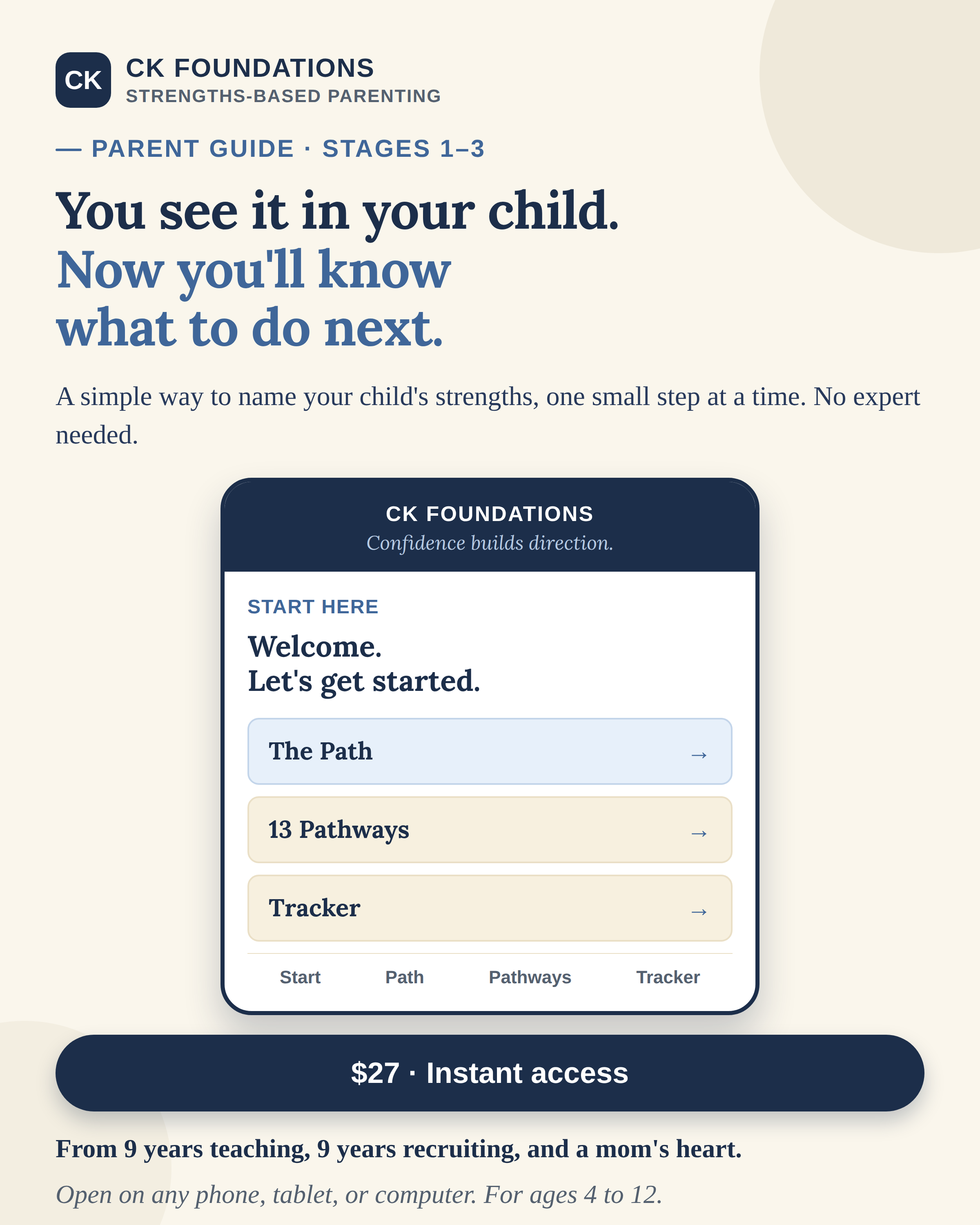 CK Foundations Parent Guide Stages 1-3