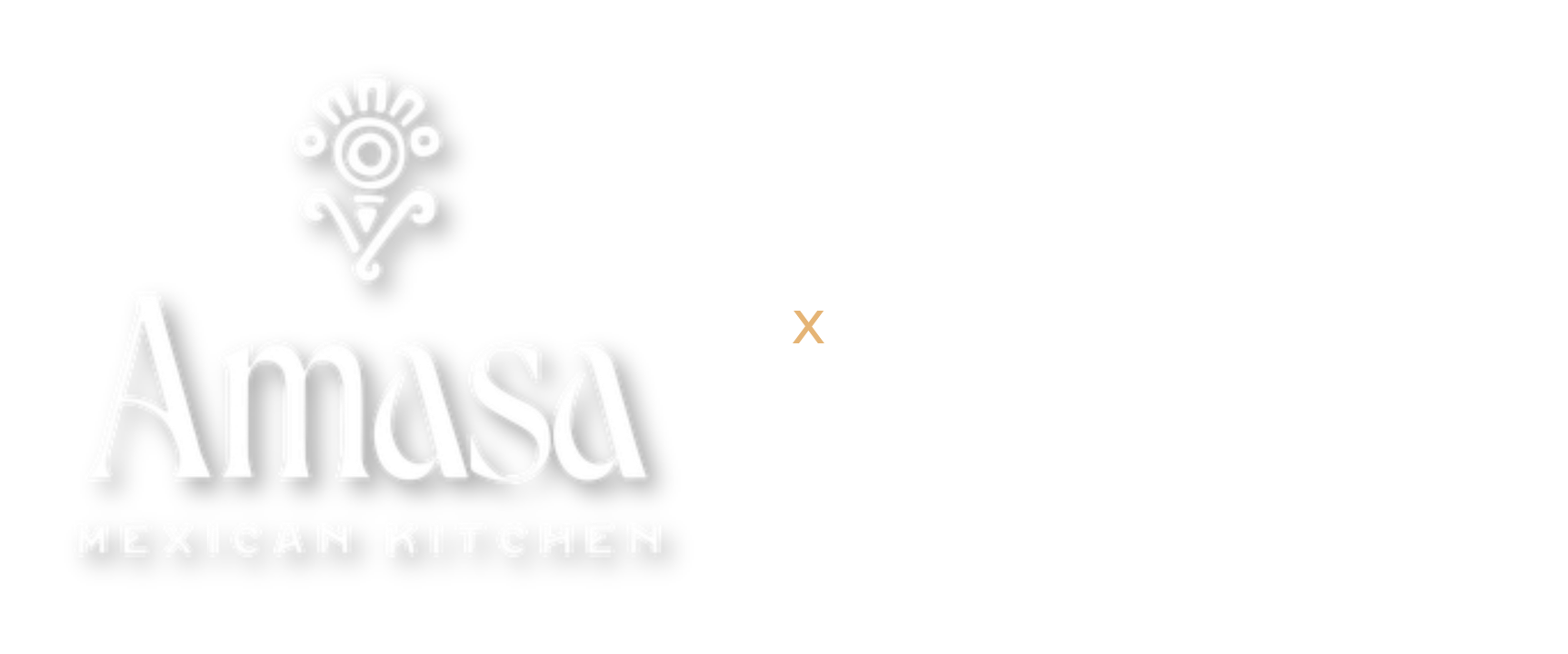 Amasa Mexican Kitchen and Mijenta Tequila logos side by side, marking their collaboration for the tequila tasting and taco dinner.