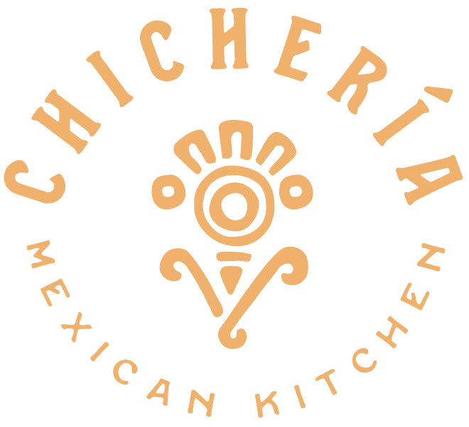 Logo for Chi Chi Rí Mexican Kitchen featuring a stylized chili pepper with abstract decorative elements, and the restaurant's name in circular text.